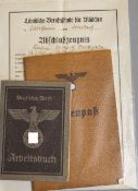 3-teiliges Dokumenten-Konvolut (Drittes Reich)
