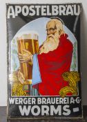 Werbeschild, Apostelbräu, Werberger Brauerei A.G. Worms