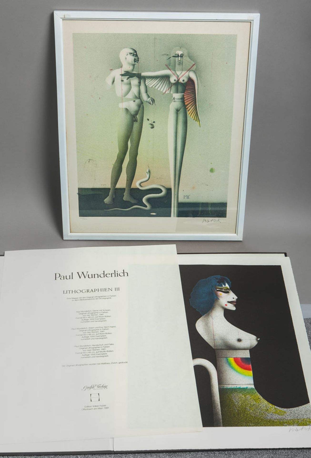Wunderlich, Paul (1927 - 2010), Mappe mit 2 Lithografien "Lithographien 3" (1981)