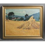 Mulot, Willy (1889 - ?), Landschaftsdarstellung mit Heuschober