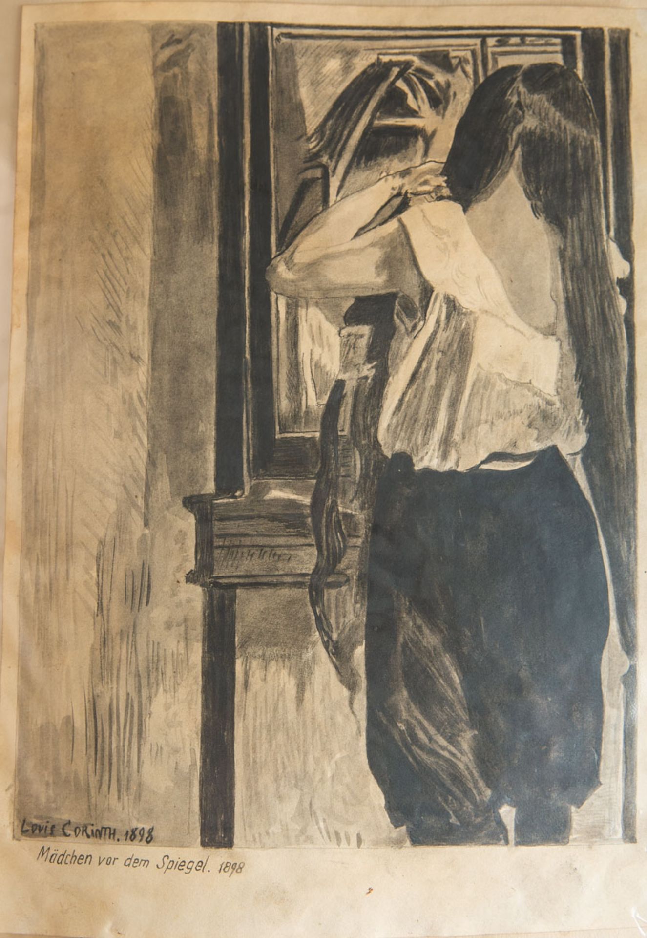 Corinth, Lovis (1858 - 1925), "Mädchen vor dem Spiegel" (1898)