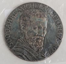 Silbermedaille, 500 Jahre Michelangelo