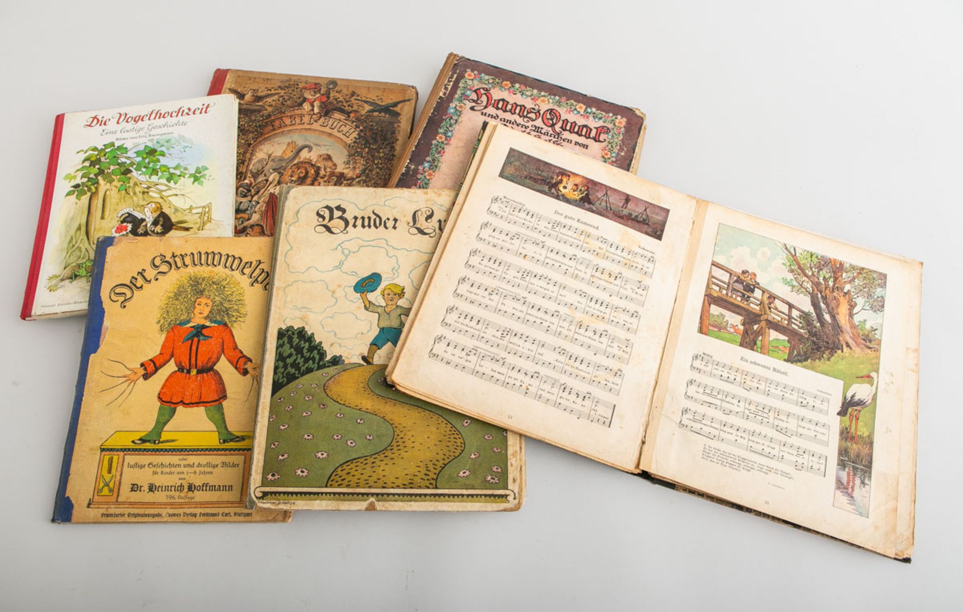 7-teiliges Konvolut von alten Kinderbüchern (um 1900)