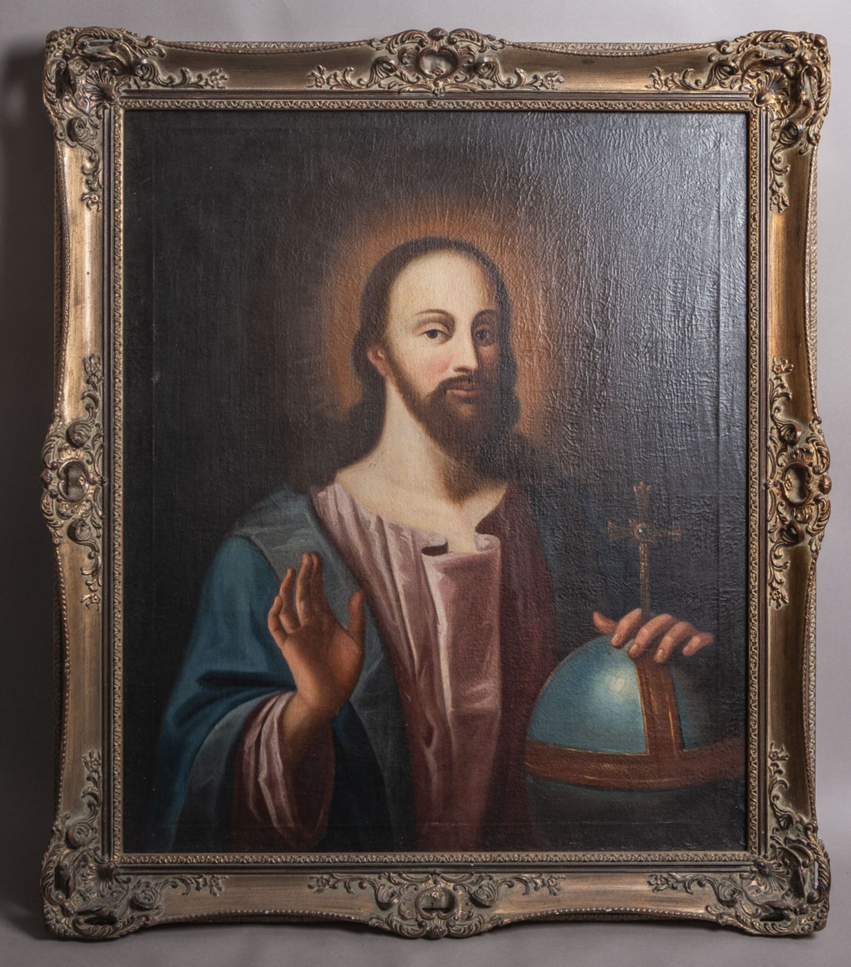 Künstler/in unbekannt (18./19. Jh.), Cristo Salvatore mit kreuztragender Weltkugel