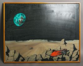 Signiert "SandilandS" (20. Jh.), Mondlandschaft (1975)