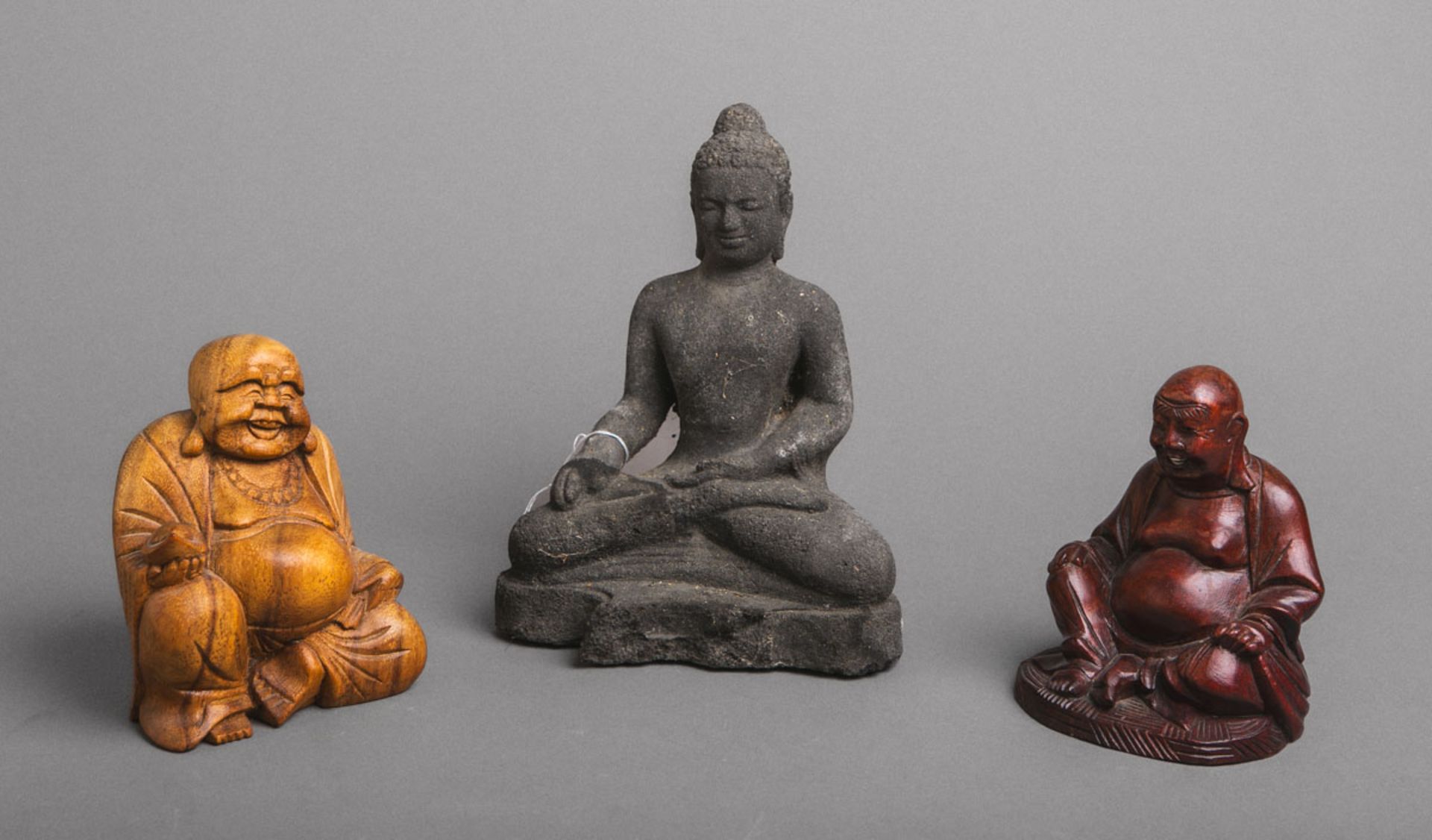 3-teiliges Konvolut von Buddha-Figuren