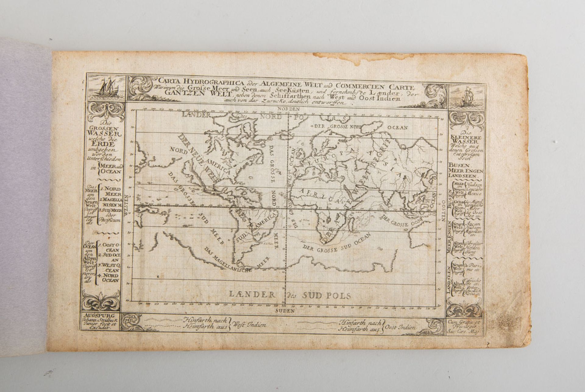 Stridbeck, Johann (1665 - 1714), "Carta Hydrographica oder Algemeine Welt- und Commercien-Carte" (Au