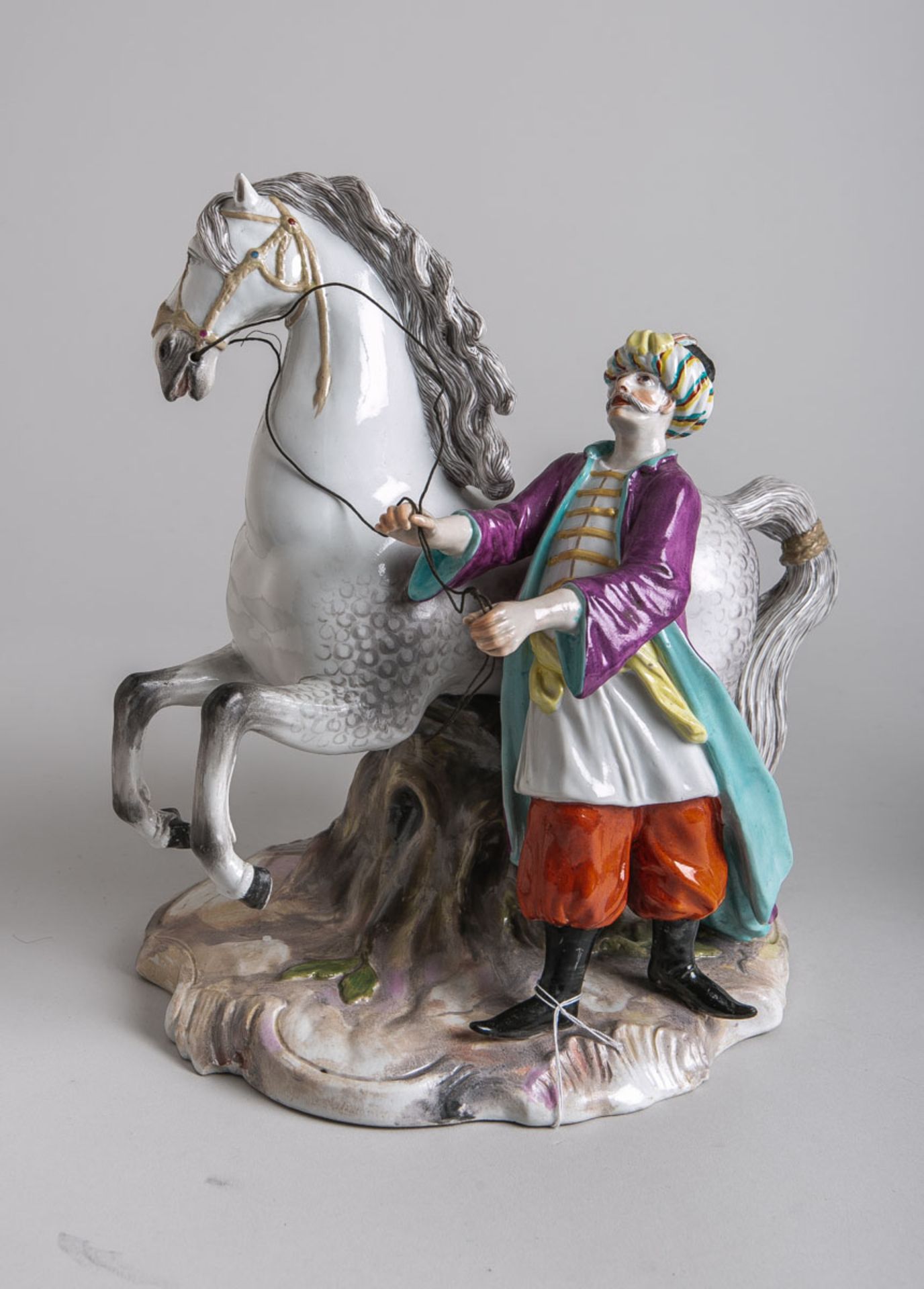 Porzellanfigurengruppe "Orientale mit Pferd" (Fürstenberg, 19. Jh.)