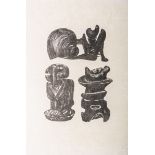 Moore, Henry (1898 - 1986), Darstellung dreier skulpturaler Formen aus La Poesie