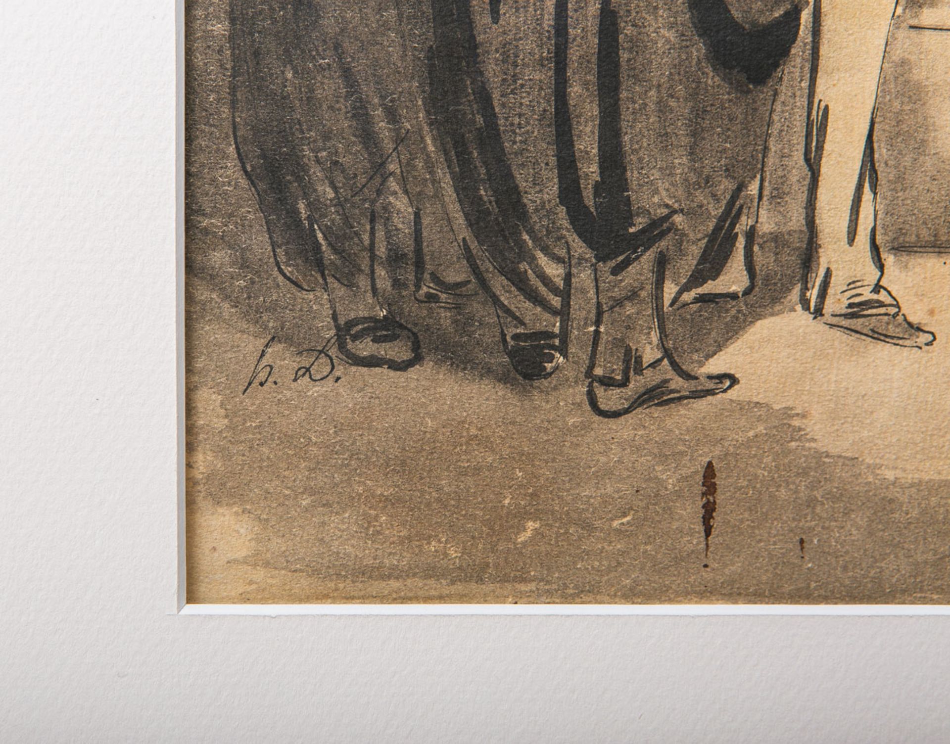 Daumier, Honoré (1808 - 1879), Drei Advokaten im Gespräch über eine Dame - Image 2 of 3