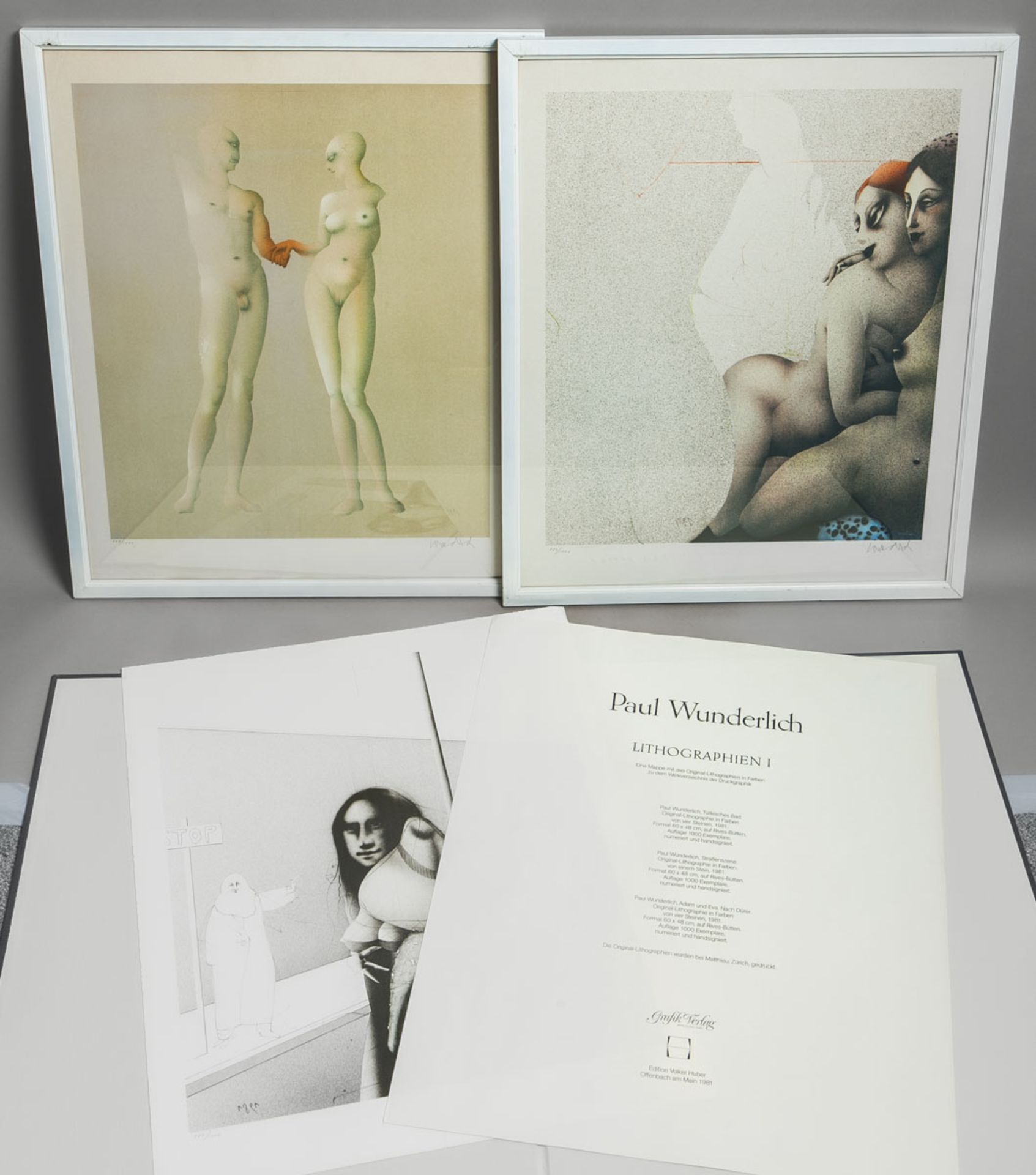Wunderlich, Paul (1927 - 2010), Mappe mit 3 Lithografien "Lithographien 1" (1981)