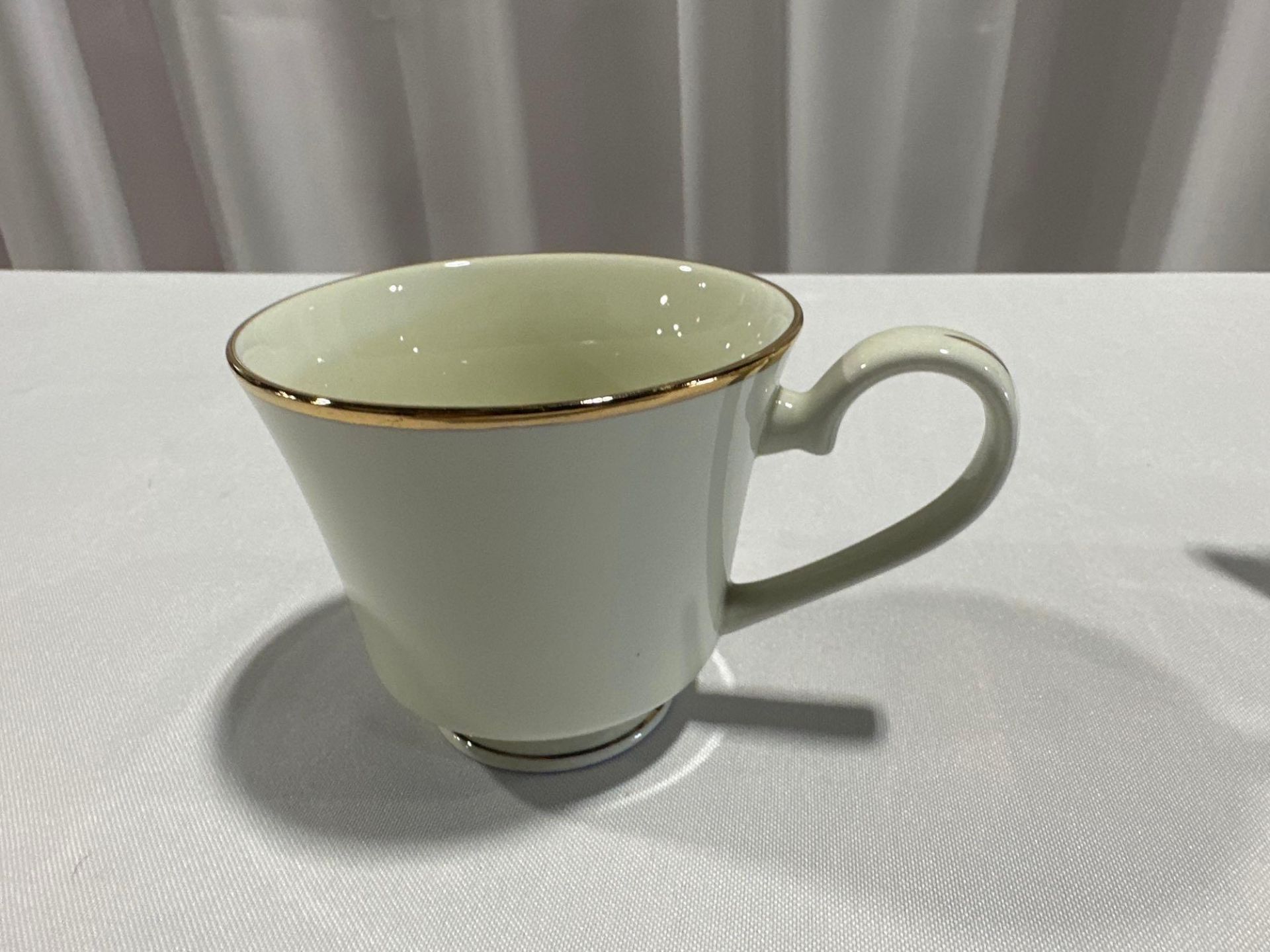 Ivory Coffee Cup w/ Gold Band (crate charges 5 X $8 will be added to your invoice) - Image 2 of 2