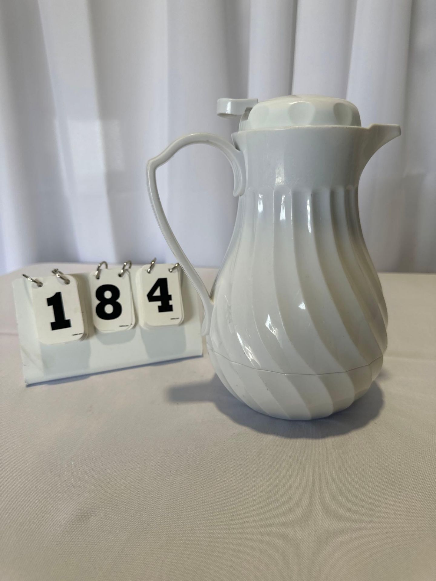 (37)-42oz & (15)-20oz White Plastic Pitcher (various sizes, colors and condition