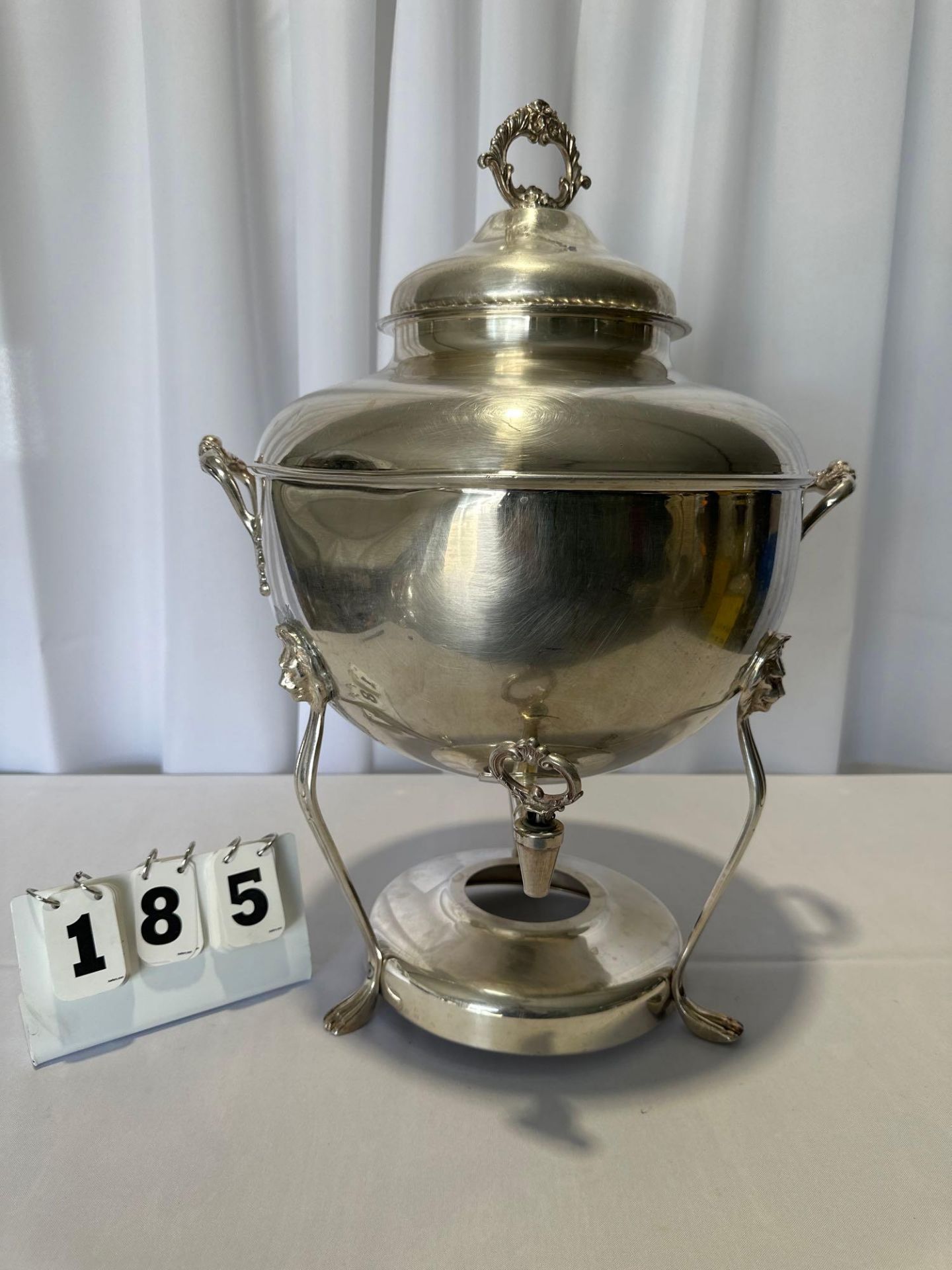 55 Cup Silver Urn w/wooden crate