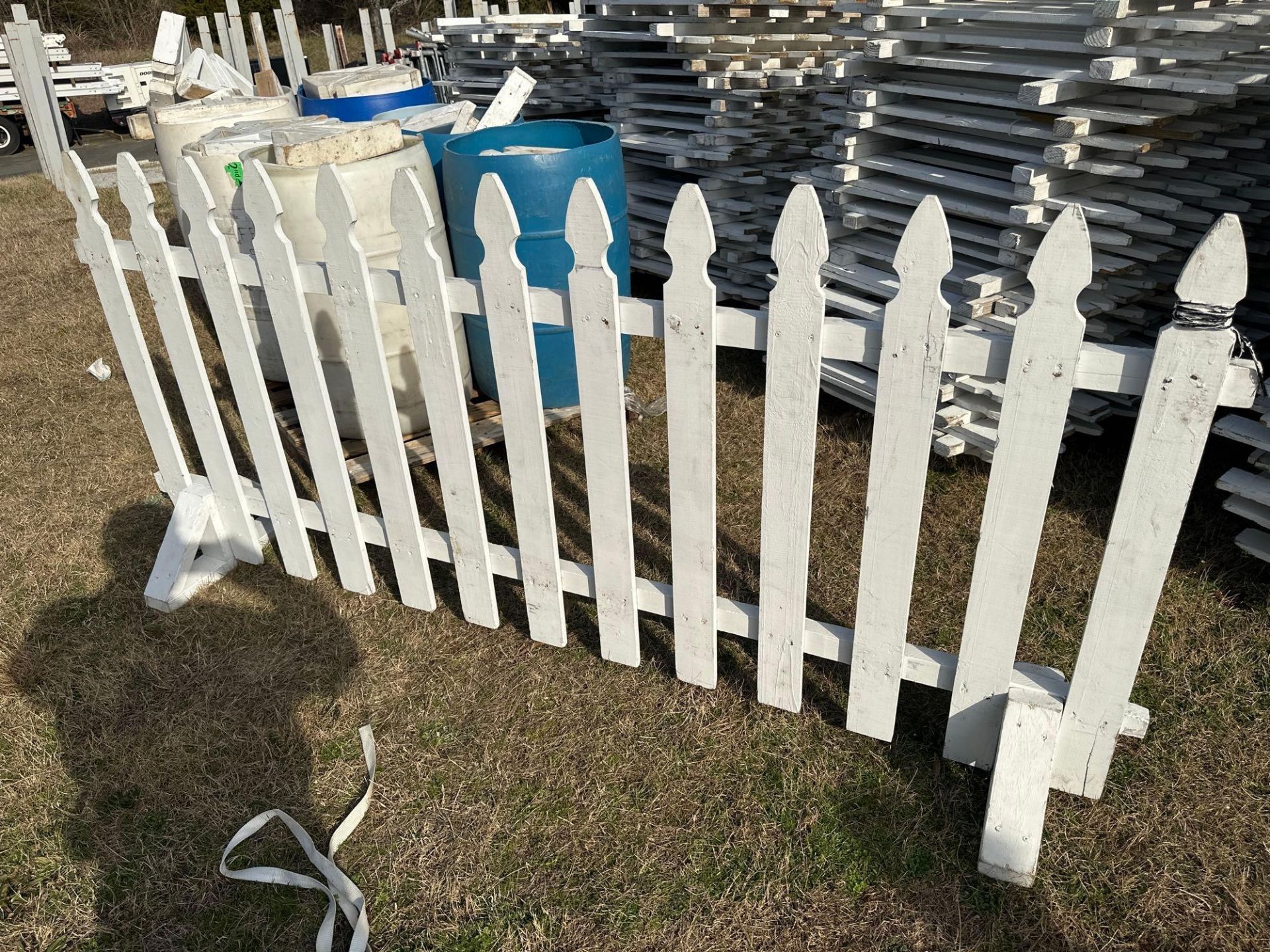 White Wood Picket Fence Panel