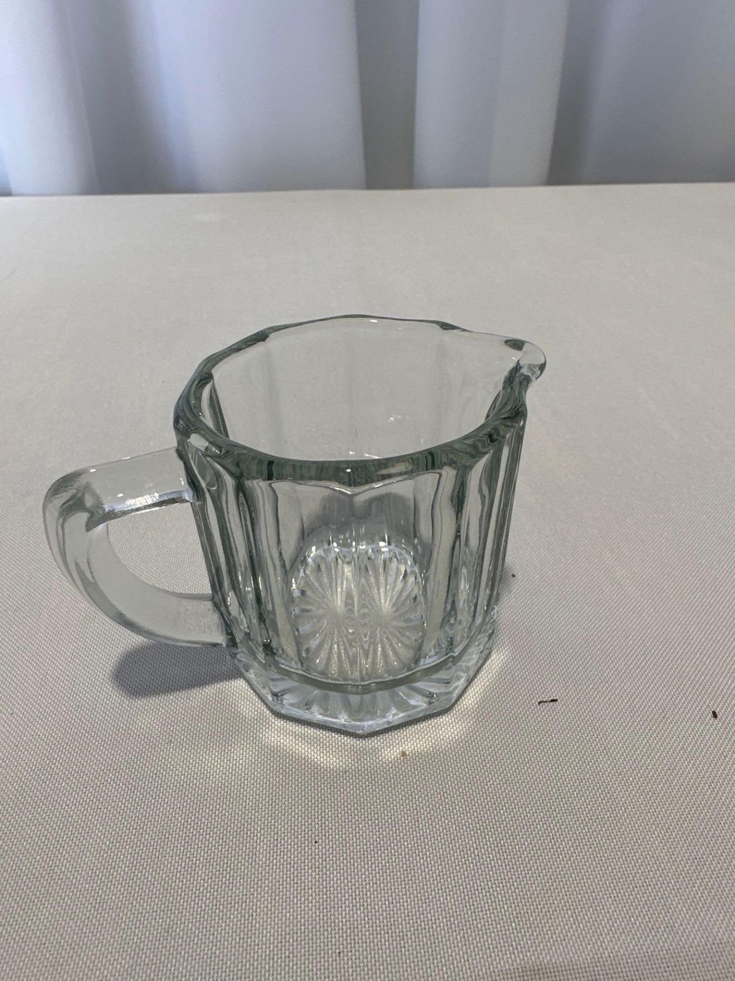 2oz Glass Creamer (crate chargers 2 X $8 each will be added to your invoice) - Image 2 of 2