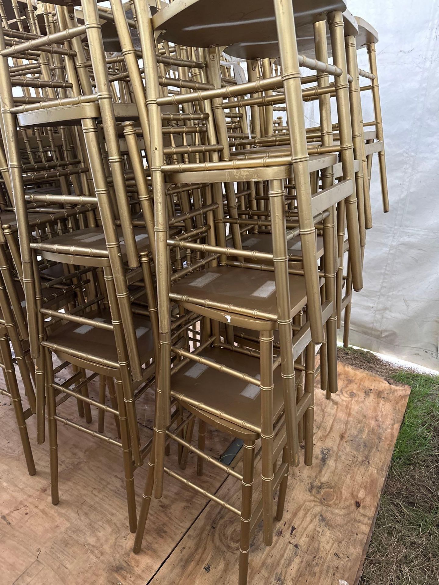 Gold Wood Chiavari Barstool