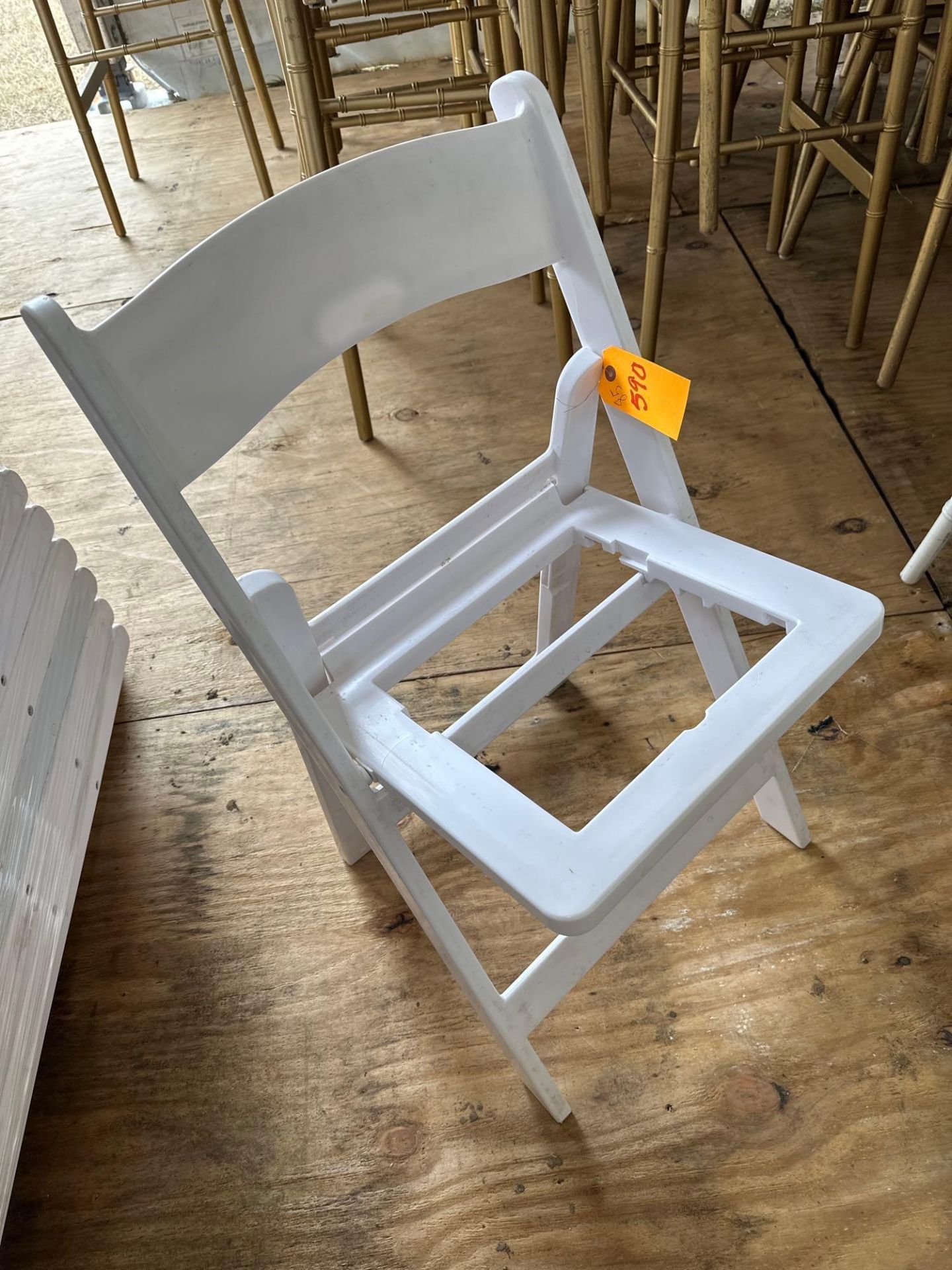 White Resin Folding Chair no pad