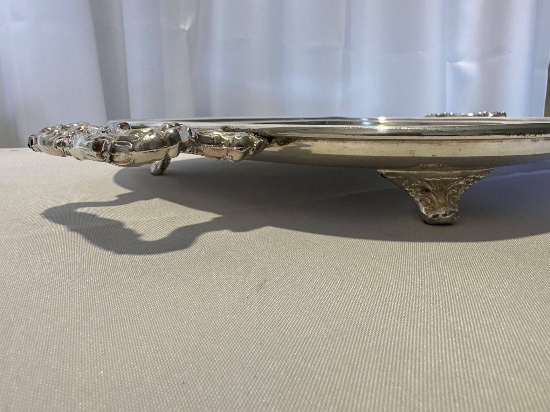 14x18 Silver Plate Tray footed - Image 3 of 3