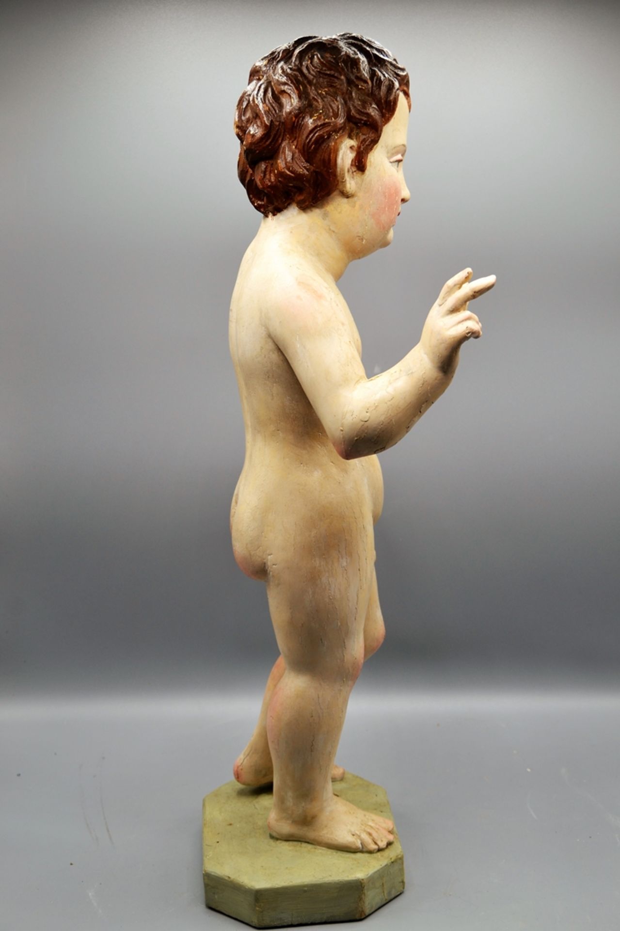 Jesusknabe Schnitzfigur süddeutsch um 1780 ca. 54 cm - Bild 4 aus 5