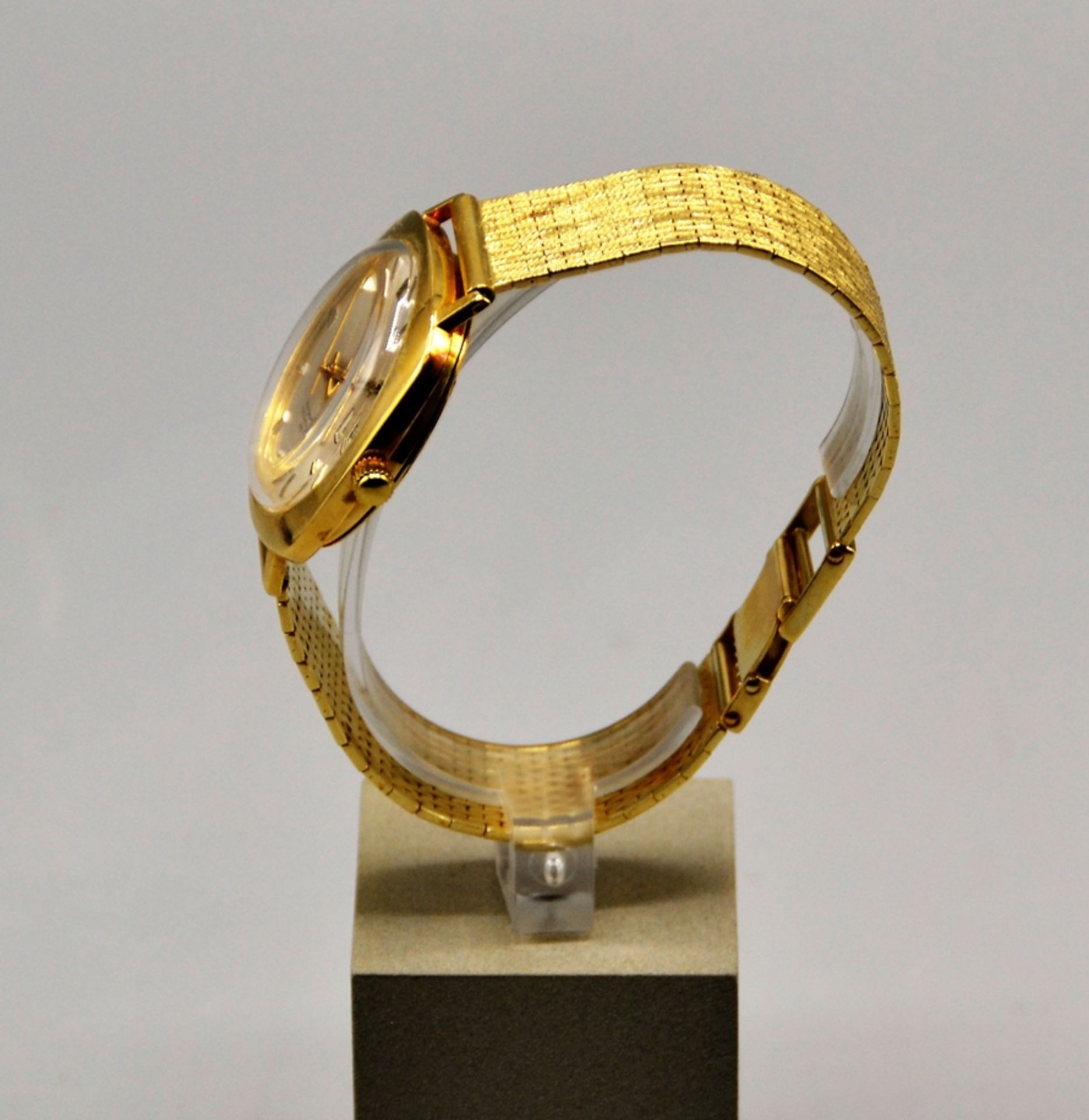 Sabina Automatic Herrenuhr Incabloc 25 Gold 750, das Uhrengehäuse besteht aus 750 Gold, das Armband - Bild 3 aus 6