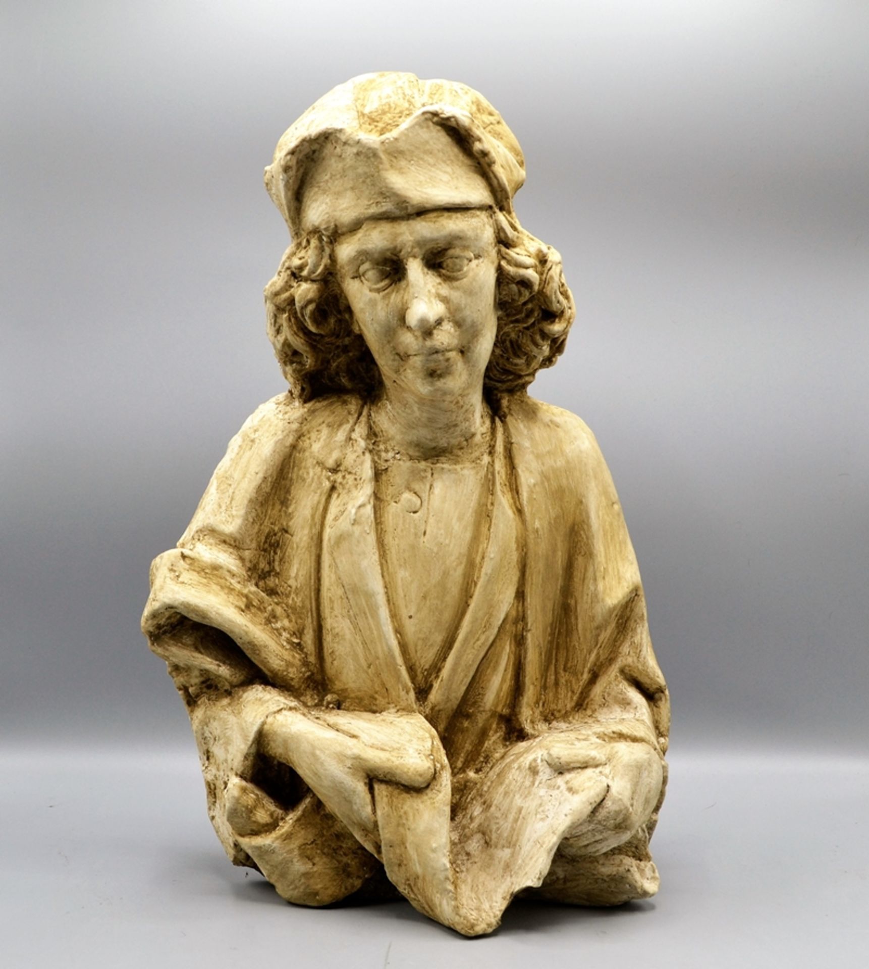 Büste Gips Abguss einer spätgotischen Figur 20 Jhdt., ca. 40 cm
