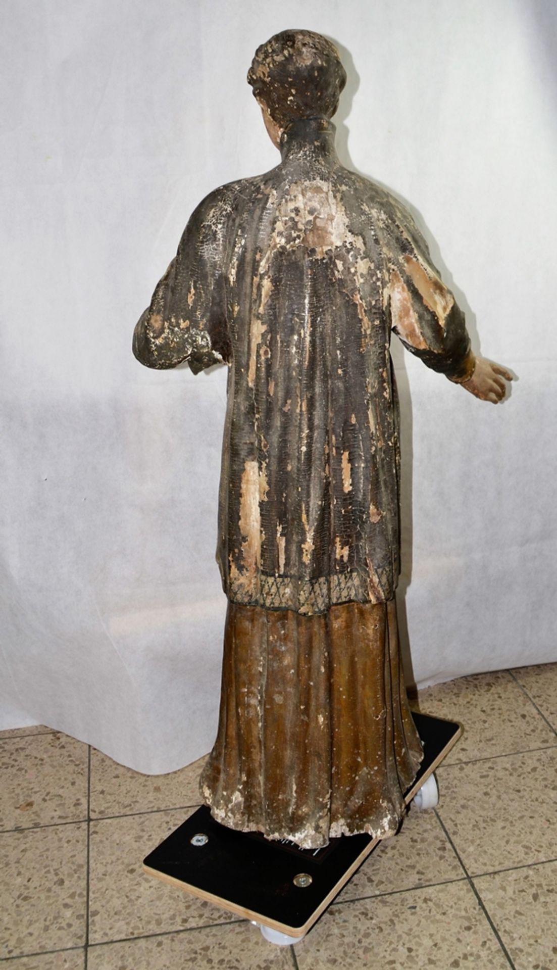 Hl. Aloisius Schnitzfigur Kirchenfigur um 1780 ca. 120 cm - Bild 4 aus 5