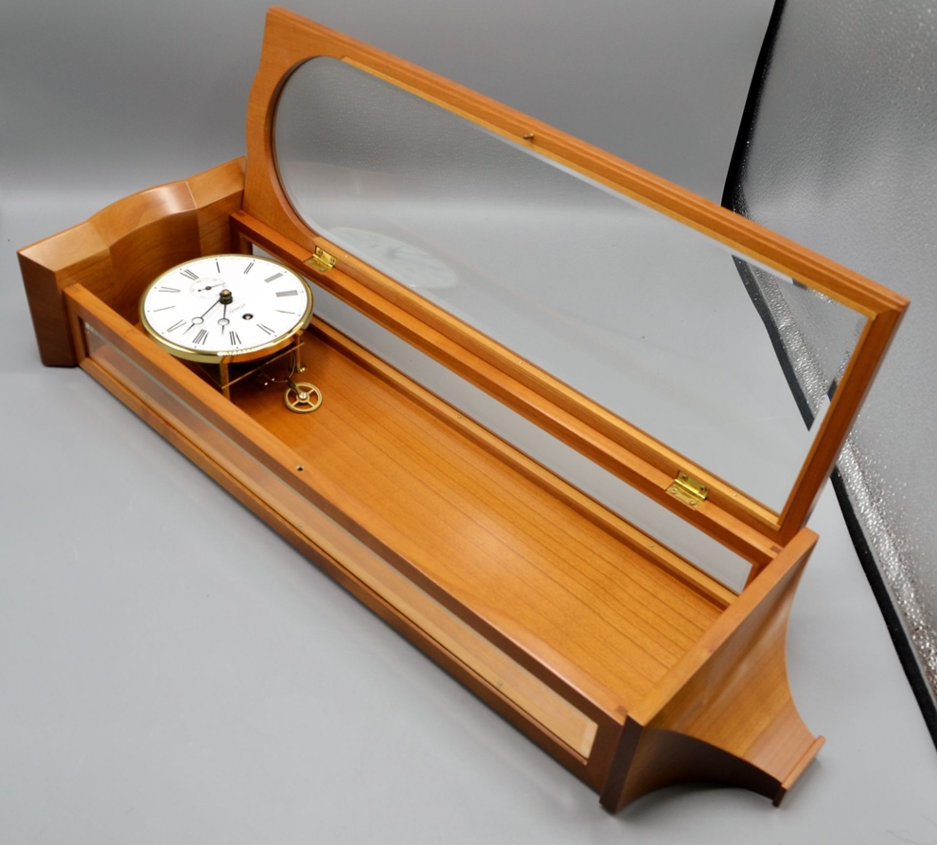 Kieninger Miniatur Seilzugregulator Wanduhr ca. 54 cm, die Uhr läuft an (Ganggenauigkeit u. Laufdau - Image 3 of 5
