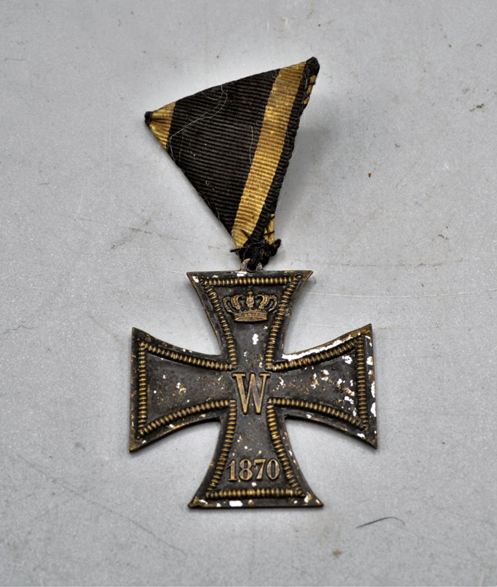 Eisernes Kreuz 1870 einteilig wohl Beleg- oder Museumsstück am Band, Breite 41,1 mm
