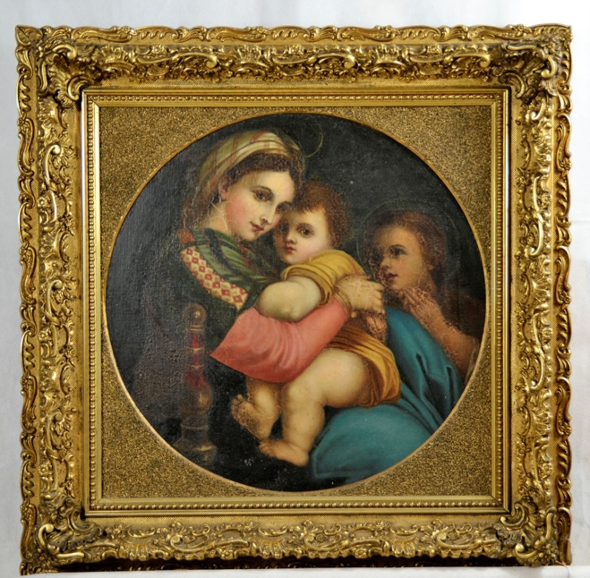 Kopie nach Gemälde No. 97 der königl. Gemälde Galerie zu Dresden, Öl Gemälde nach Rafael, ca. 62,5 