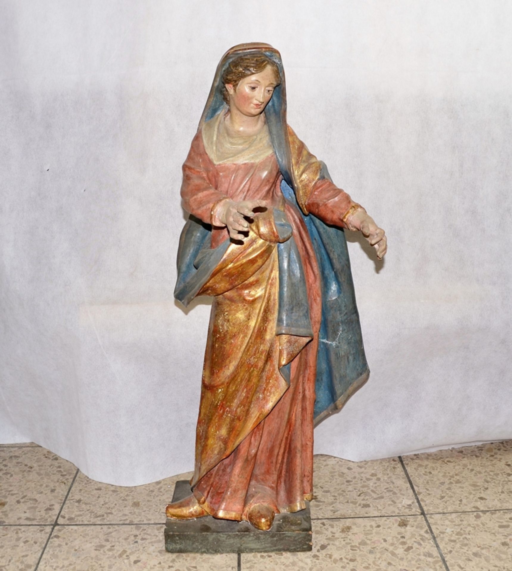 Maria Muttergottes Schnitzfigur um 1780 Spätbarock ca. 77 cm - Image 2 of 4