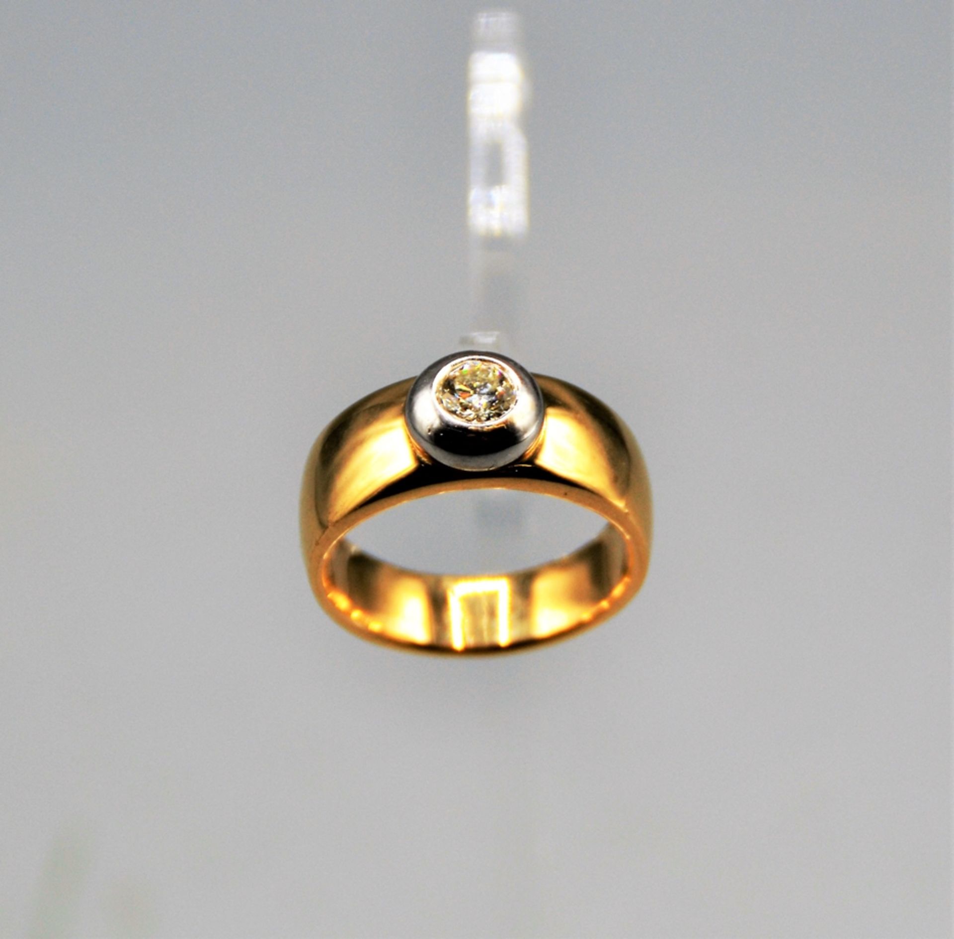 Christ Brillantring Diamantring 0,4 ct. 585 Gold, massive Goldschmiedearbeit, Ø 18 mm, 11 g - Image 9 of 9