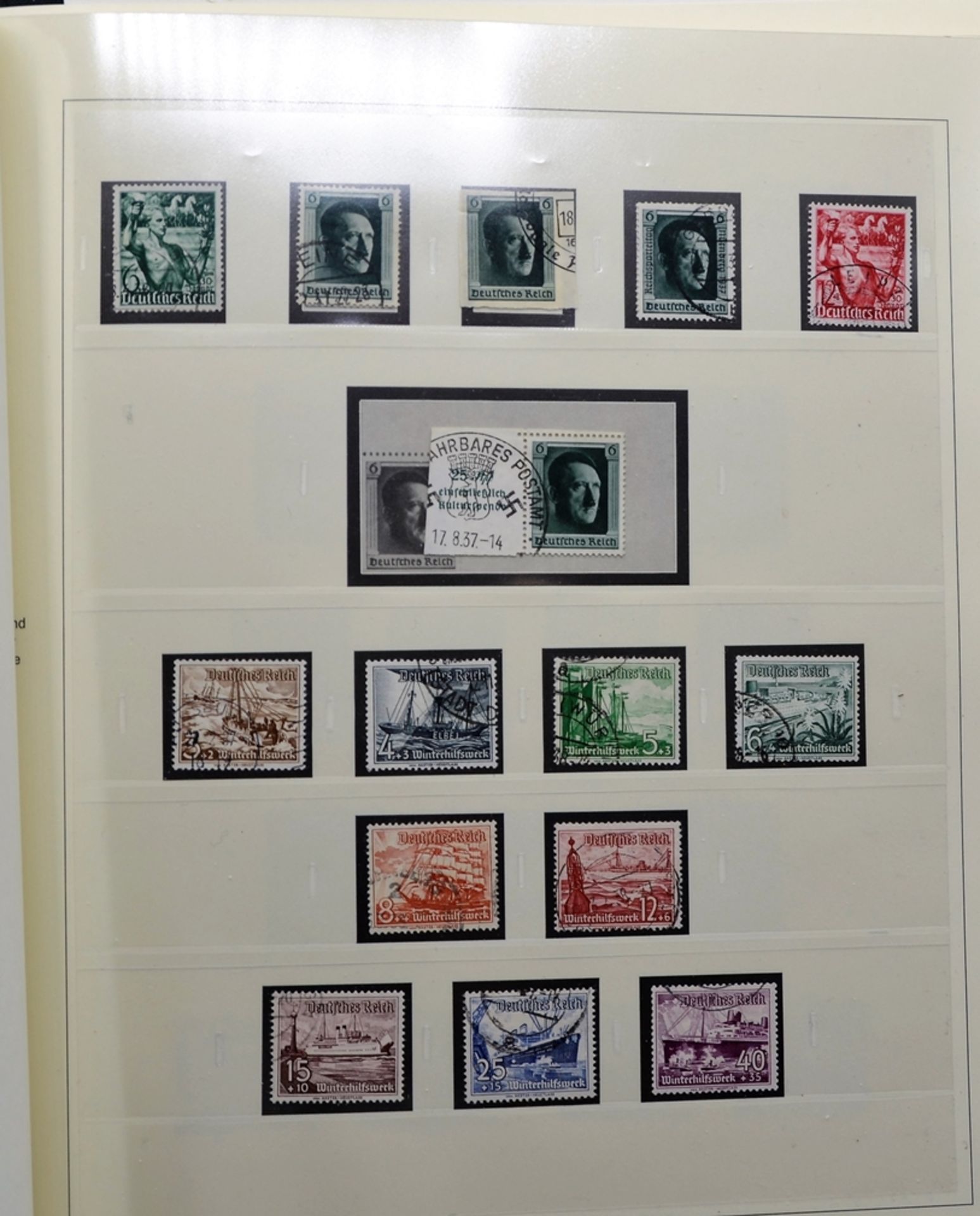Briefmarkenalbum Briefmarkensammlung Deutsches Reich 1933-1945, saubere gestempelte Sammlung über w - Image 6 of 11