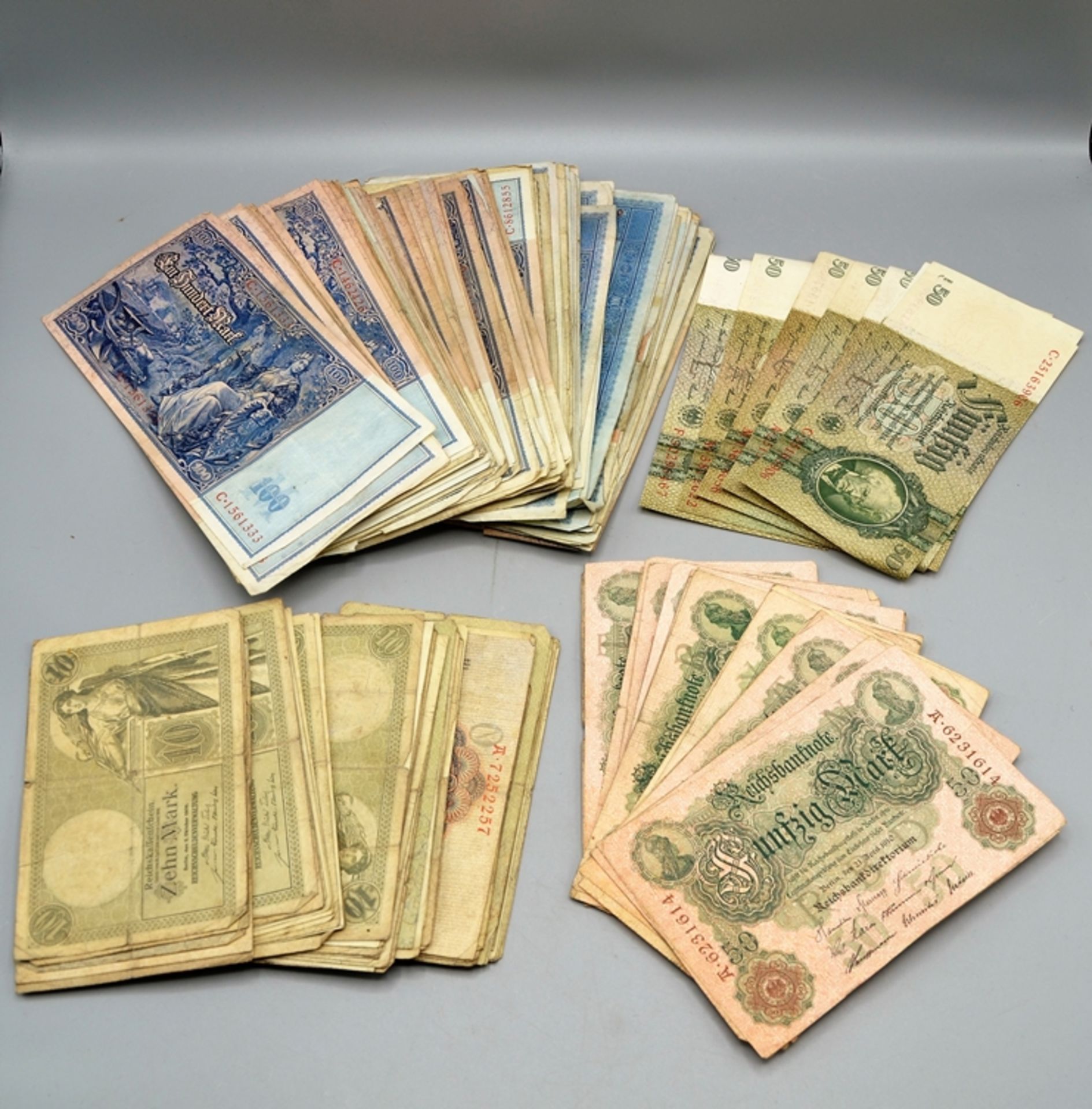 Banknoten Sammlung groß ca. 1,4 kg, darunter Reichsbanknoten Rentenbankscheine Inflationsgeld Darle - Image 3 of 8