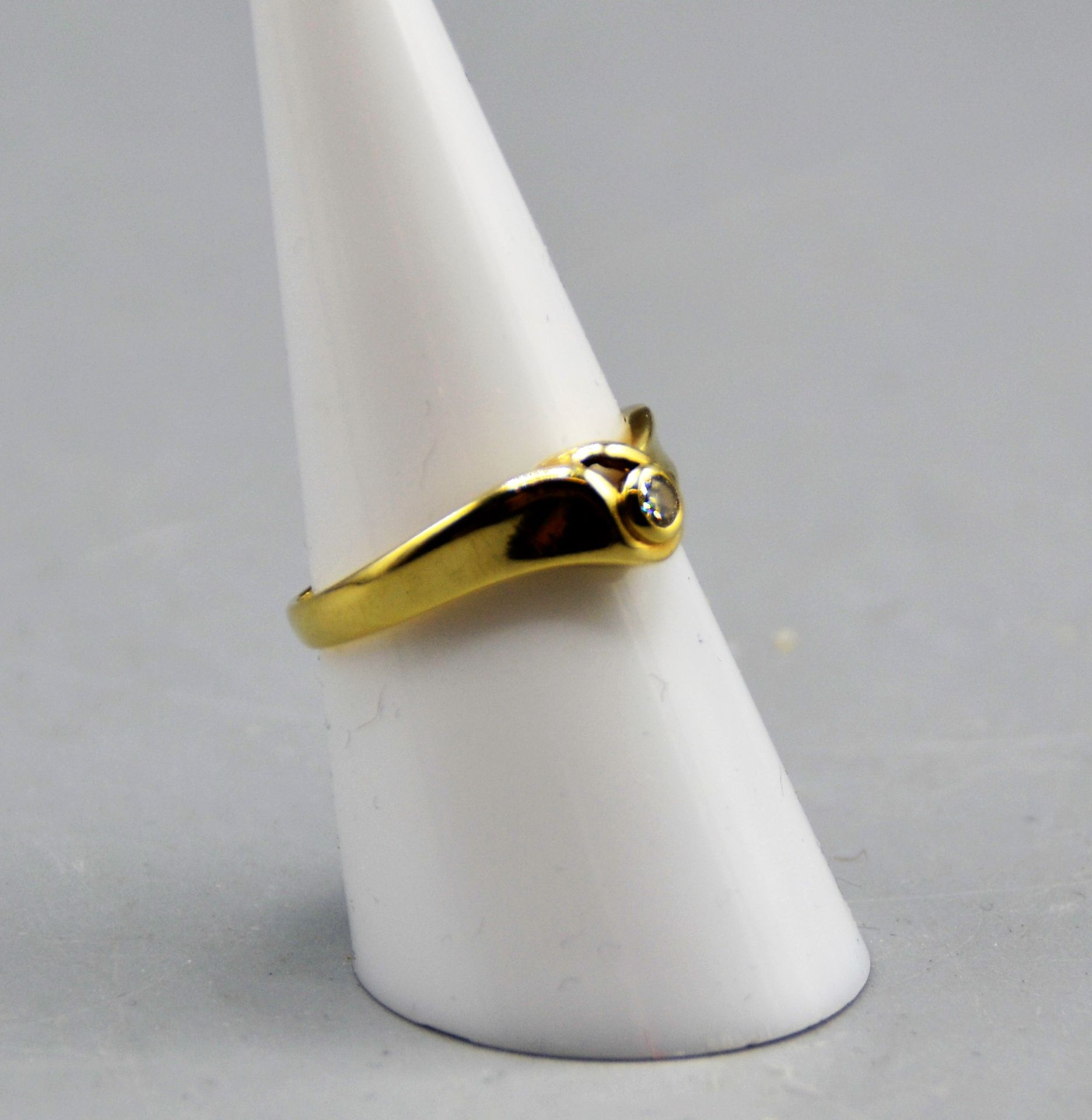 Diamantring Gold 585 ca. 0,06 ct., Ø 17 mm, 2,7 g - Image 2 of 3