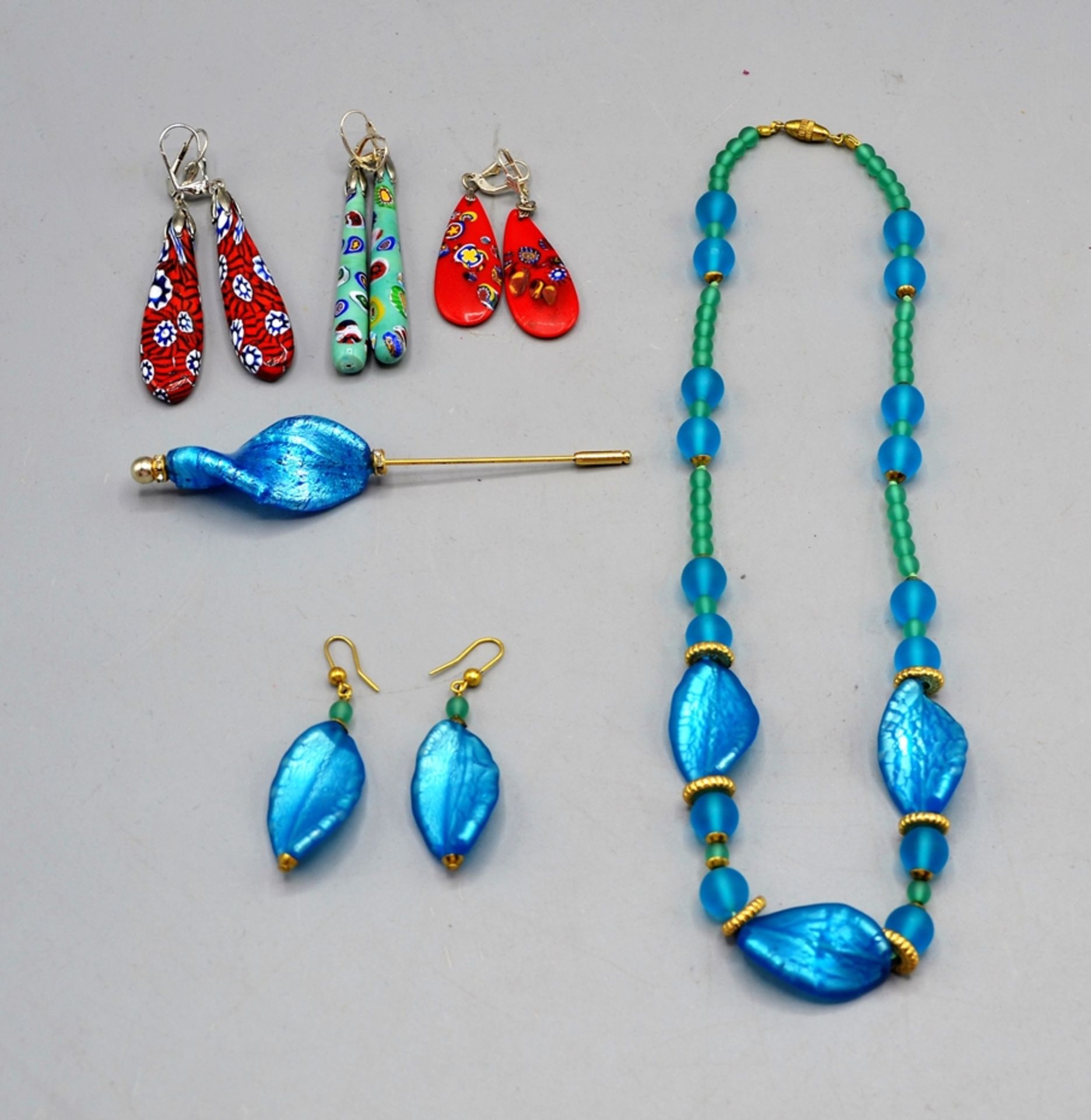 Glas Schmuck Ohrringe Schmuckset tlw. Murano Konvolut 6-teilig