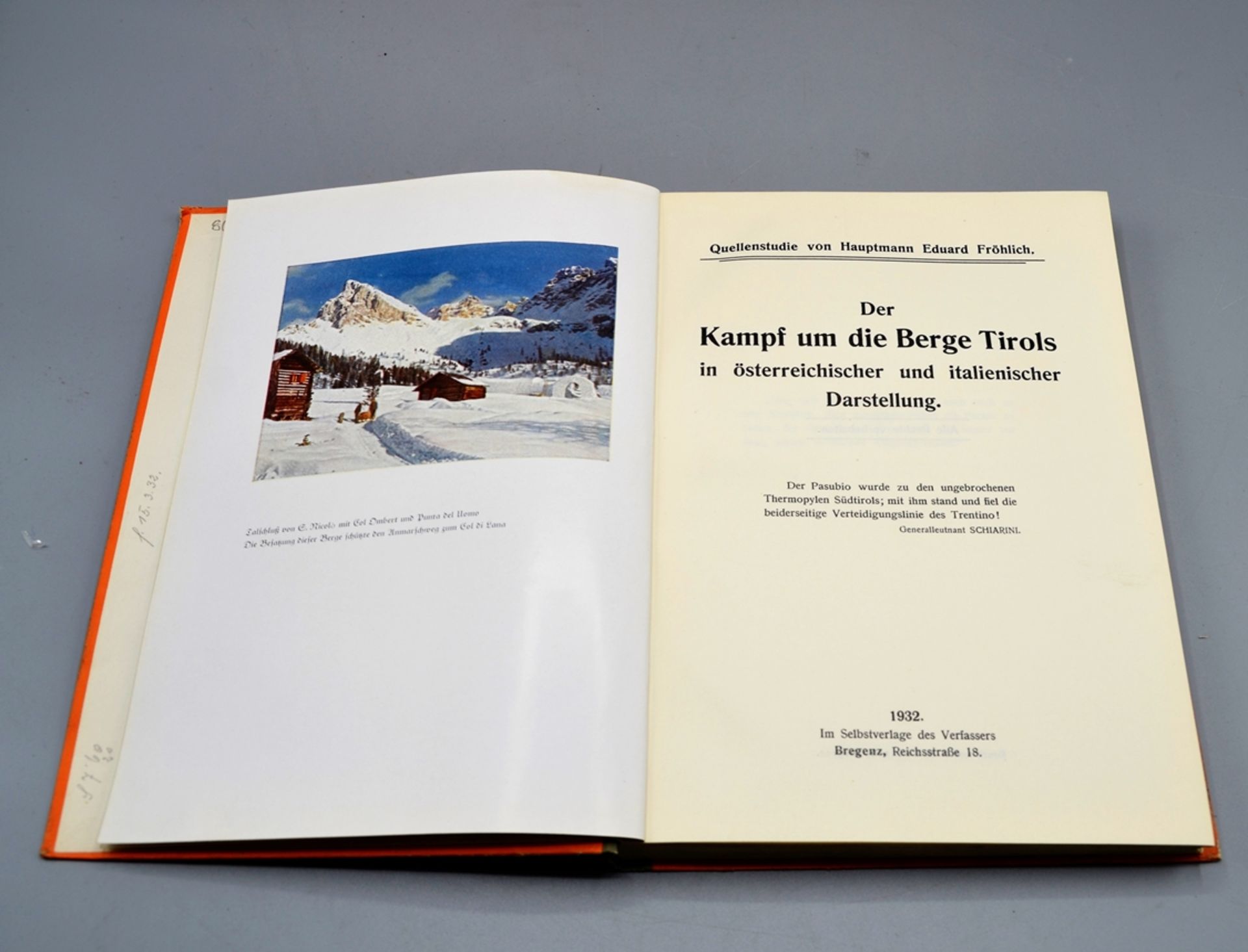 Bücher Konvolut Österreich Tirol WKI etc. 3-teilig, darunter Gedenkbuch der Heimattreuen und Freund - Image 2 of 4