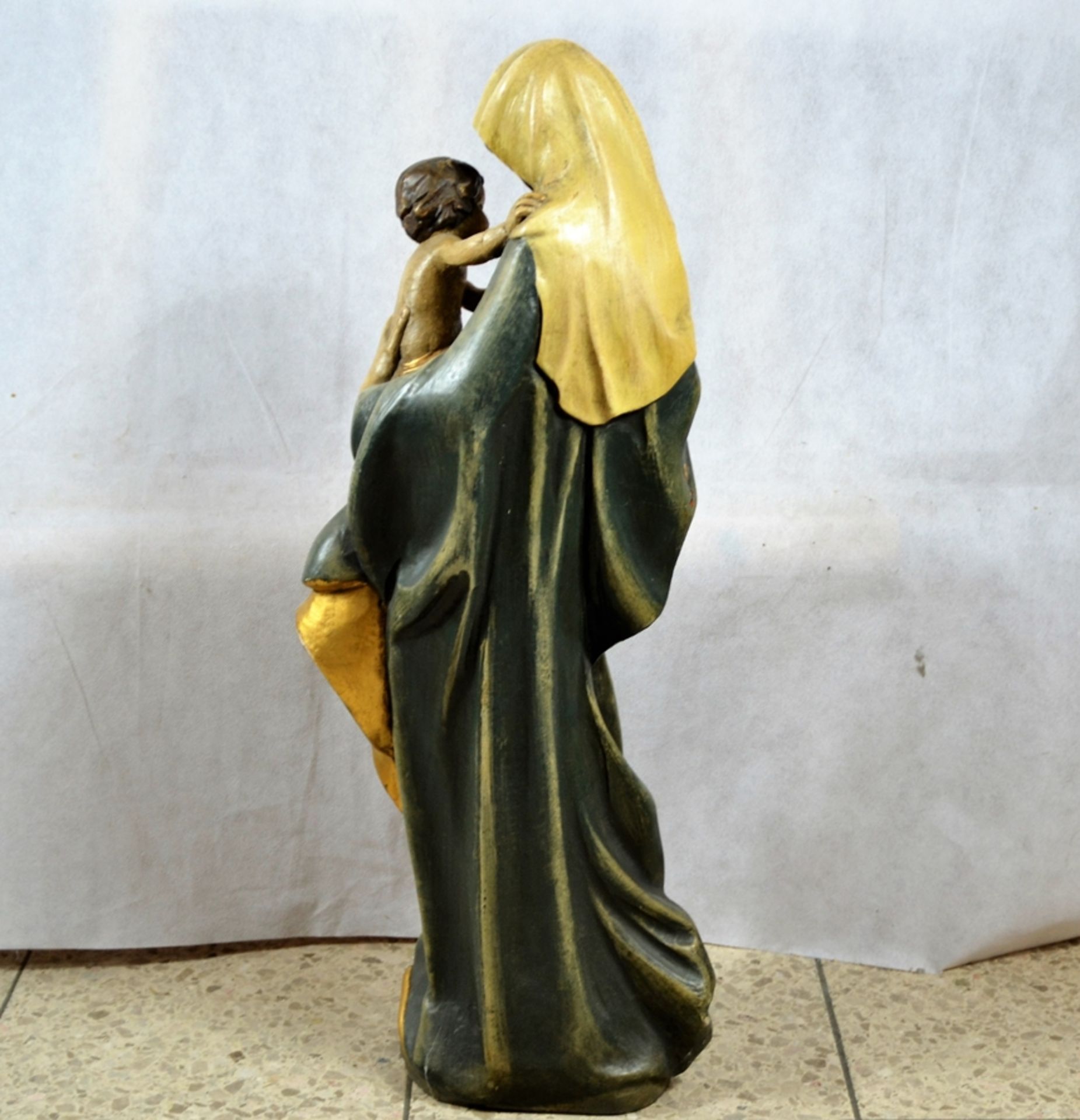 Madonna Muttergottes Schnitzfigur ca. 69 cm - Bild 3 aus 3