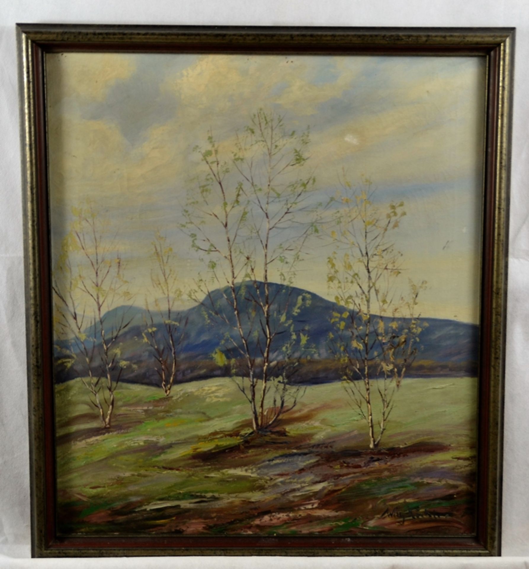 Willy Köchler "Vorfrühling" Gebirgslandschaft Gemälde 1932 Nürnberg, signiert u. rückseitig bezeich