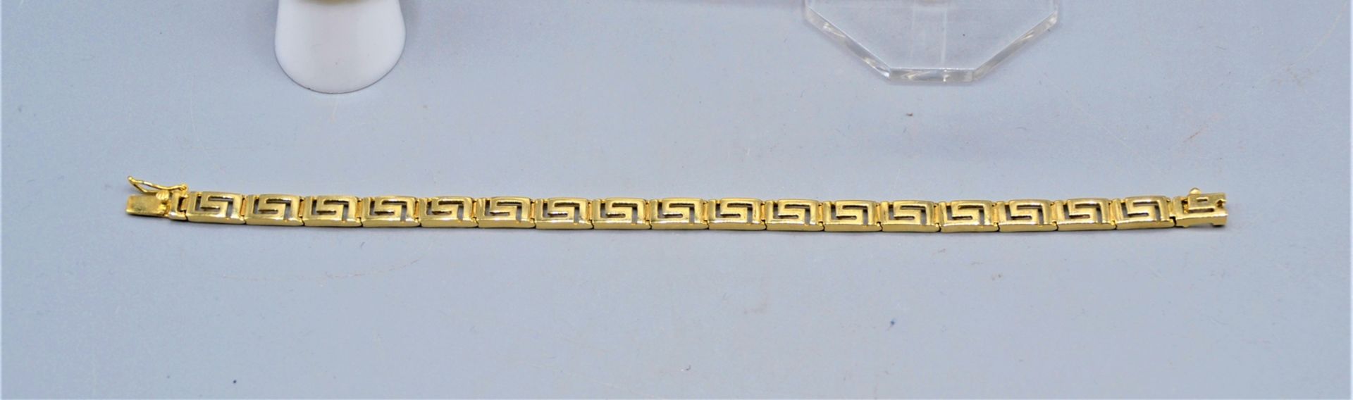 Schmuckset Mäander 585 Gold Collier Armband Ring Ohrringe, Collier Ø ca. 13 cm, Armband ca. 18 cm, - Image 3 of 3