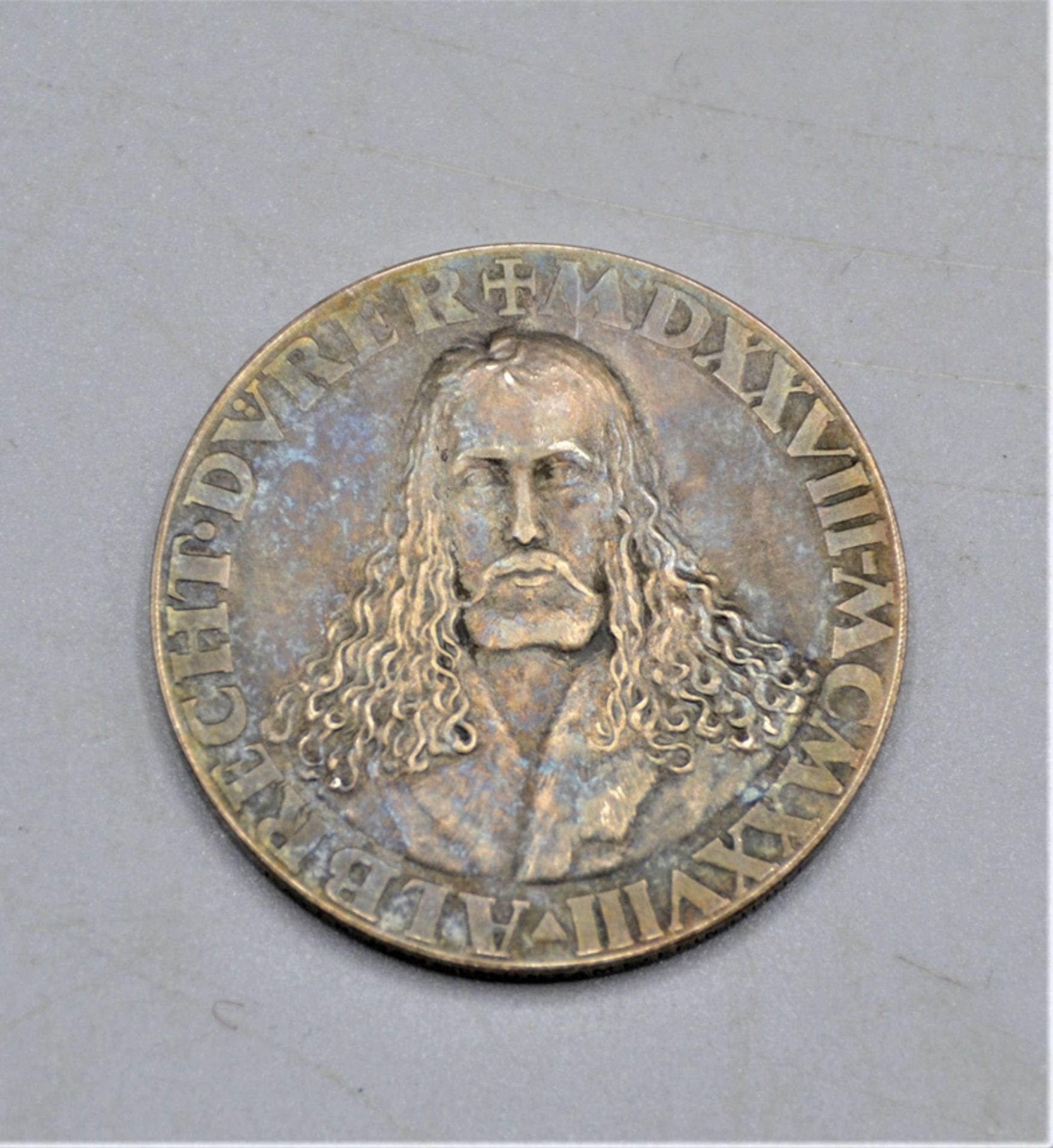 Silbermedaille Weimarer Republik 1928 400. Todestag Albrecht Dürer, von K. Roth, Randinschrift Baye