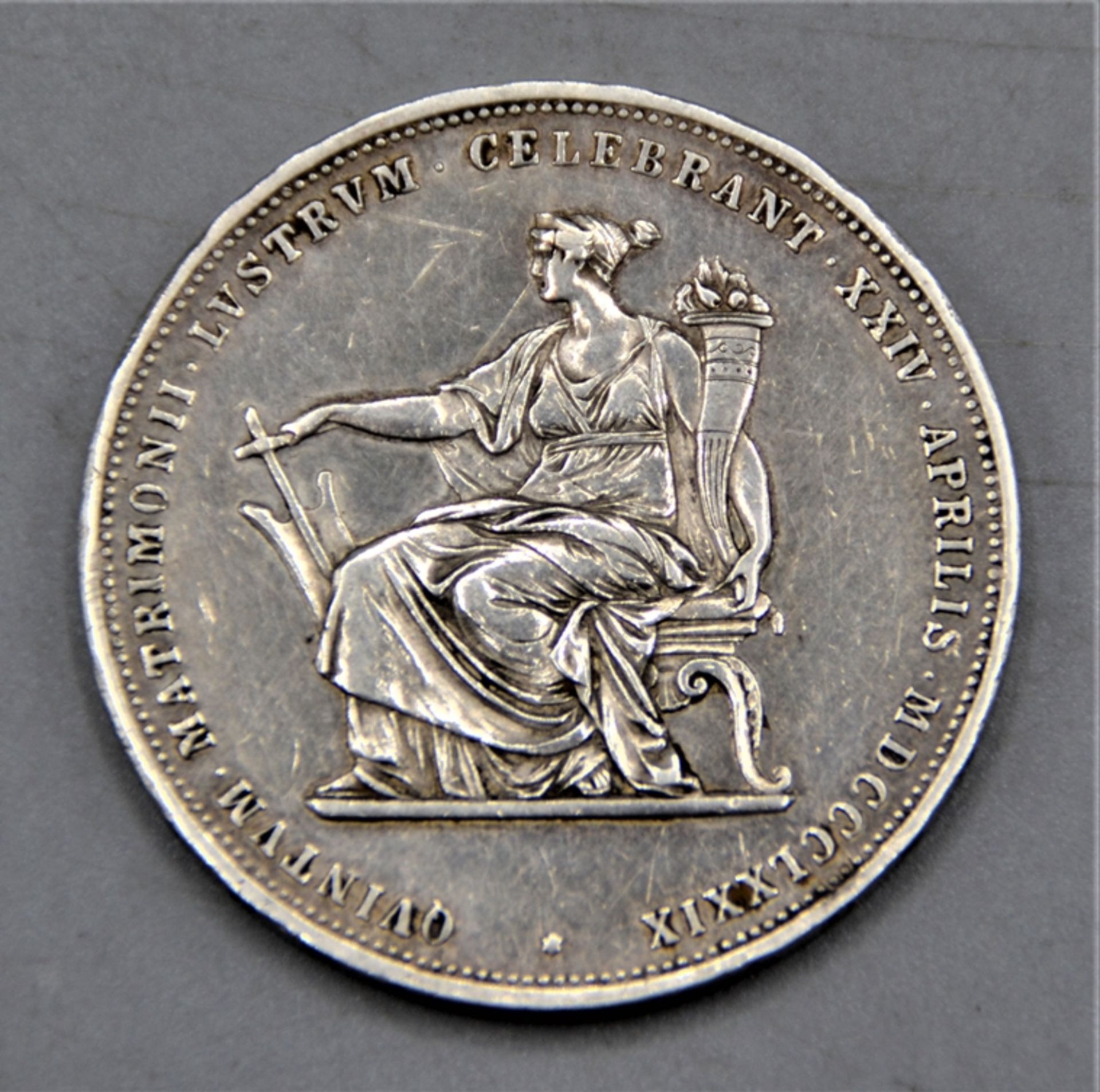 2 Gulden 1879 Franz Joseph I. Silberne Hochzeit - Bild 2 aus 2