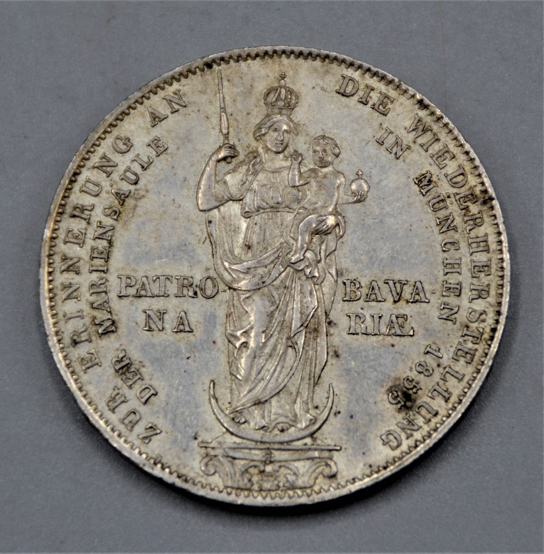 2 Gulden 1855 Maximilian II. Bayern Mariensäule - Bild 2 aus 2