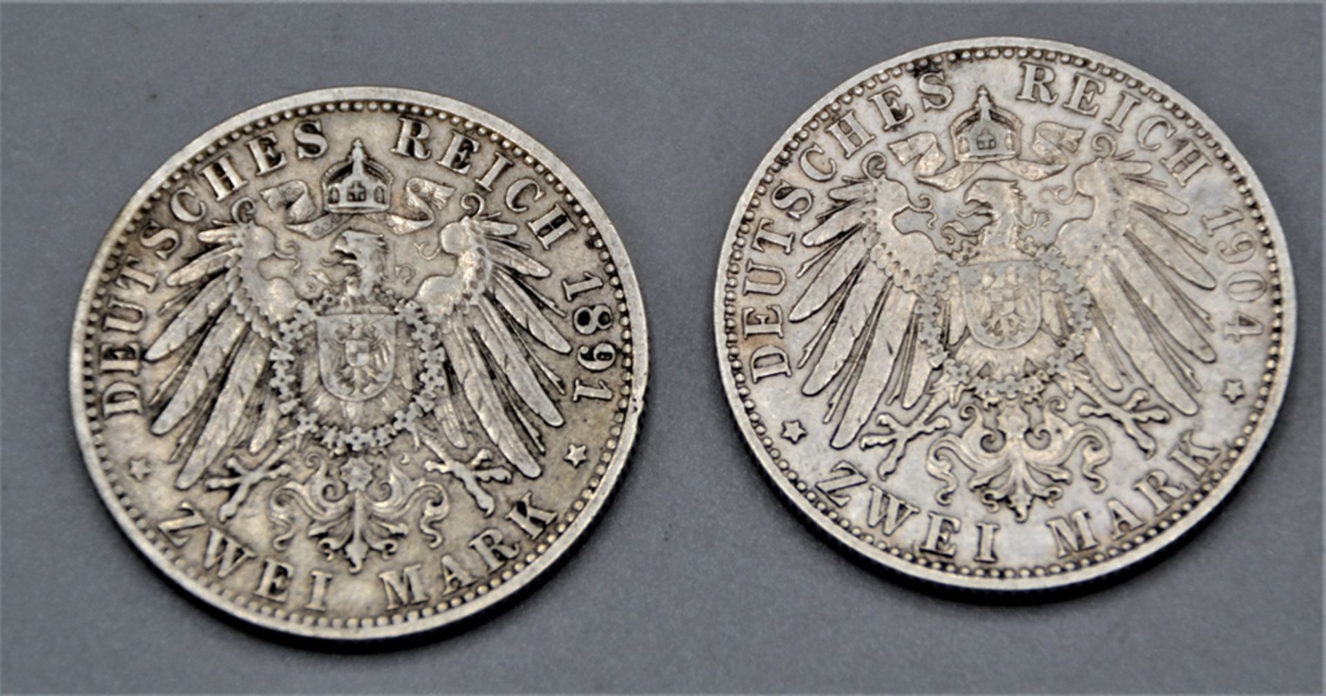 2 Mark 1904 D, 1891 D Otto Bayern - Bild 2 aus 2