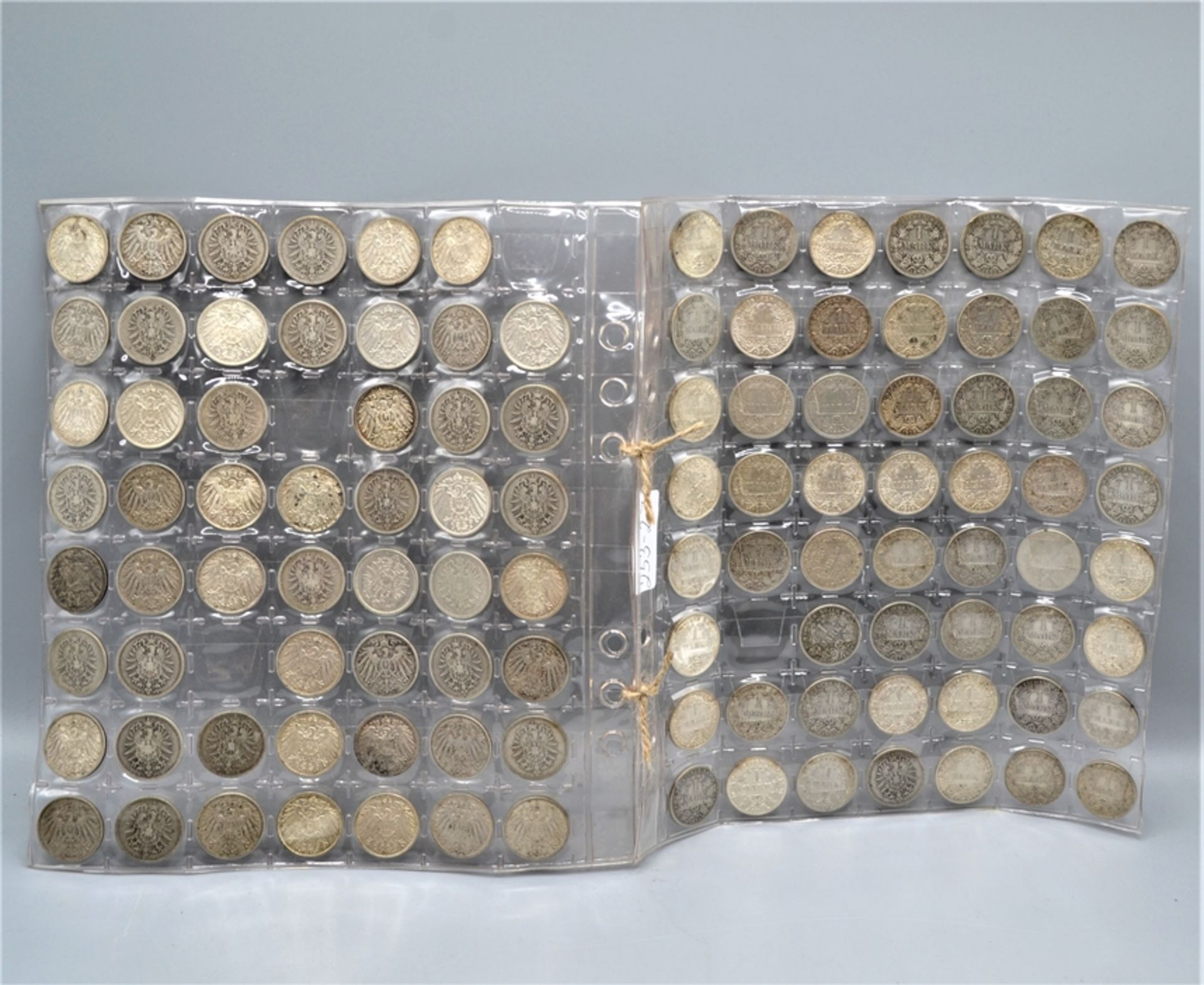 1 Mark Deutsches Reich kleiner u. großer Adler Konvolut ca. 108 St. Silbermünzen