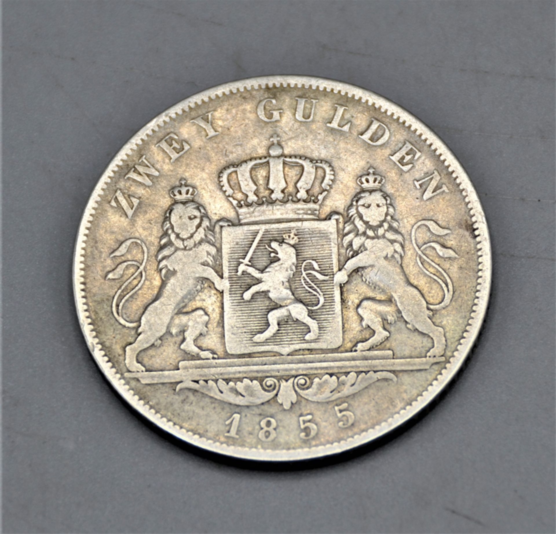 2 Gulden Doppelgulden 1855 Ludwig III Hessen-Darmstadt - Bild 2 aus 2