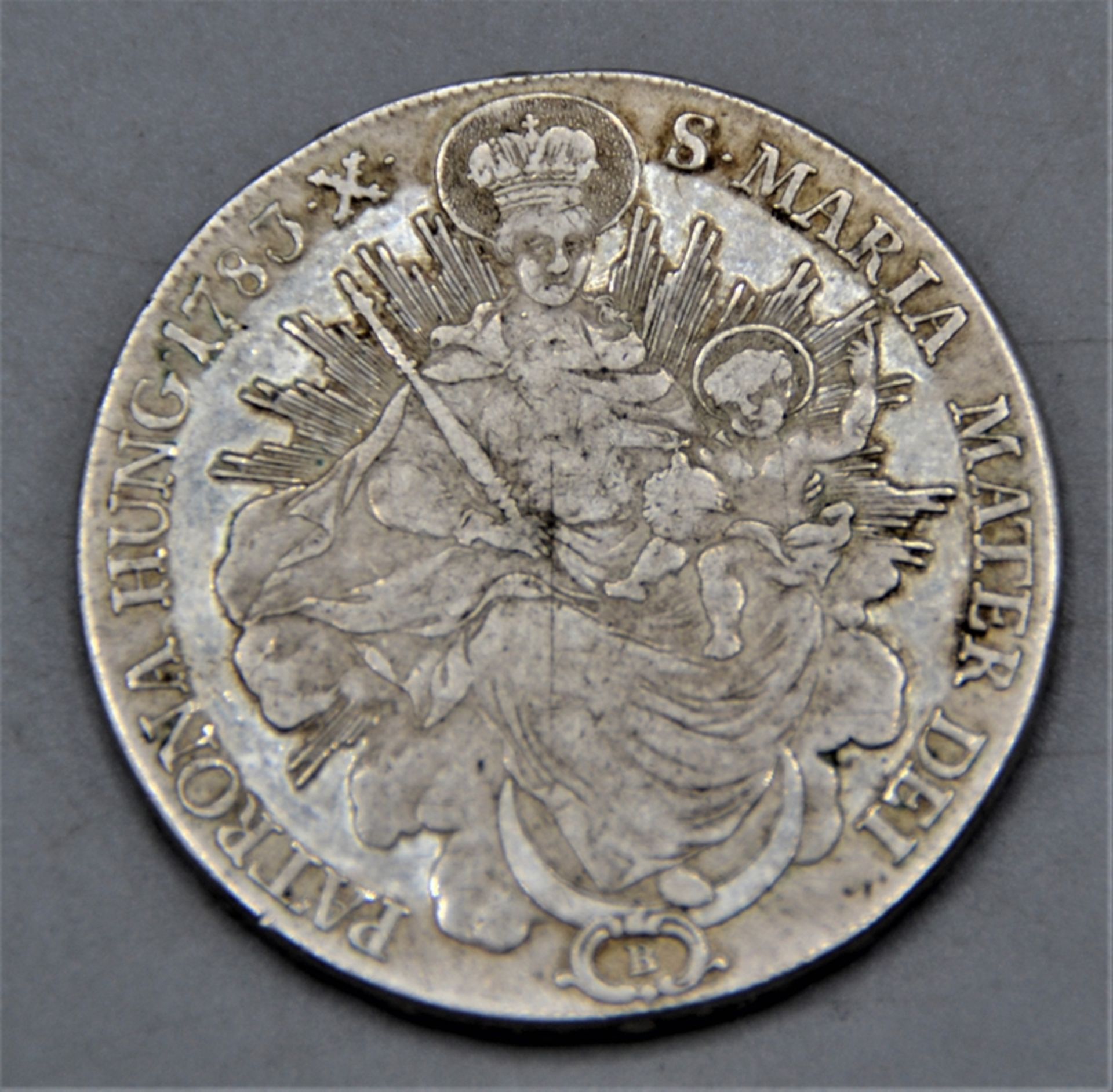 1 Taler 1783 B Josef II Österreich Ungarn Madonnentaler, Felder geglättet, 27,9 g - Bild 2 aus 2
