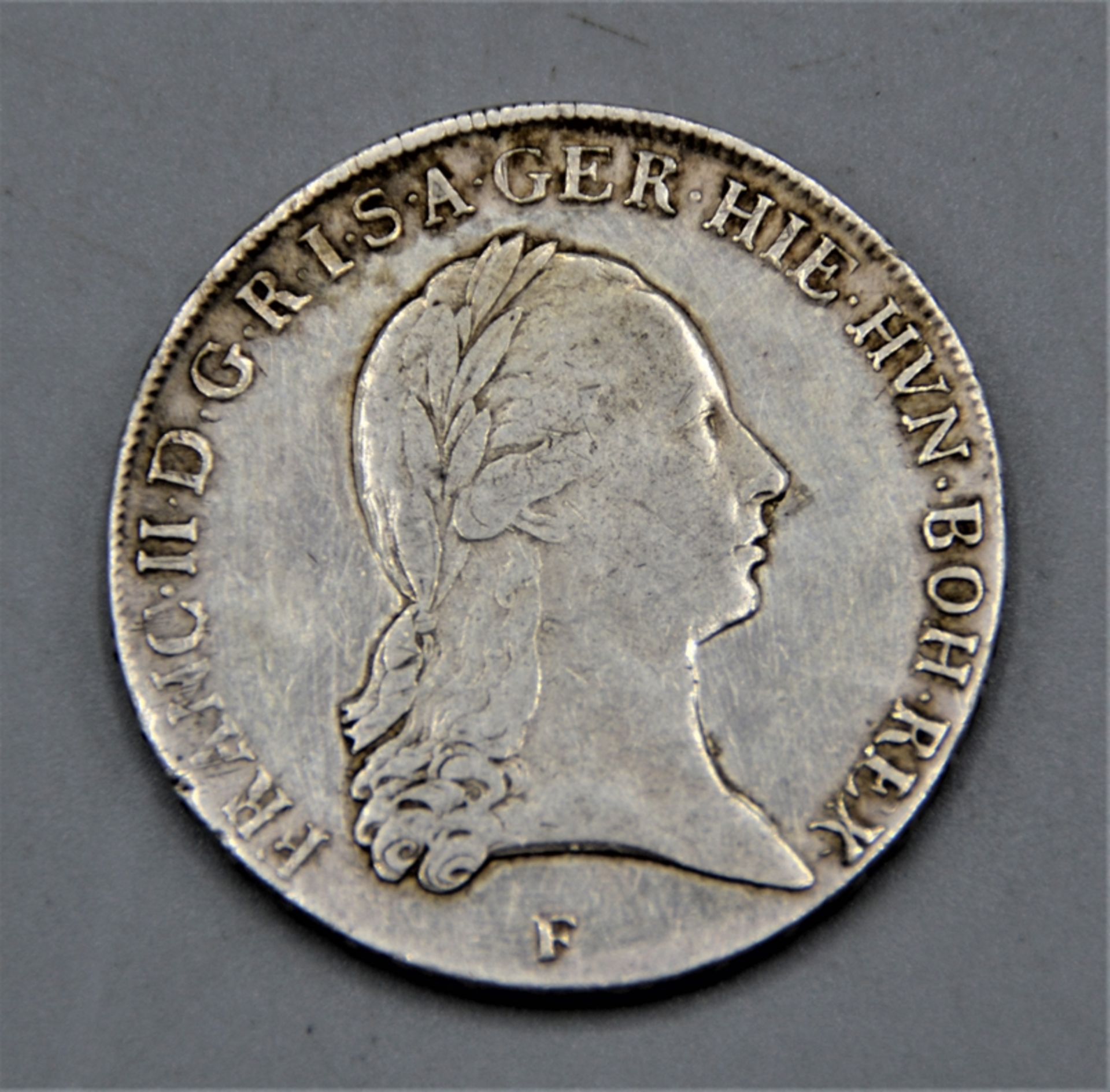 1 Taler 1796 F Franz II. Österreichische Niederlande Kronentaler, Felder geglättet