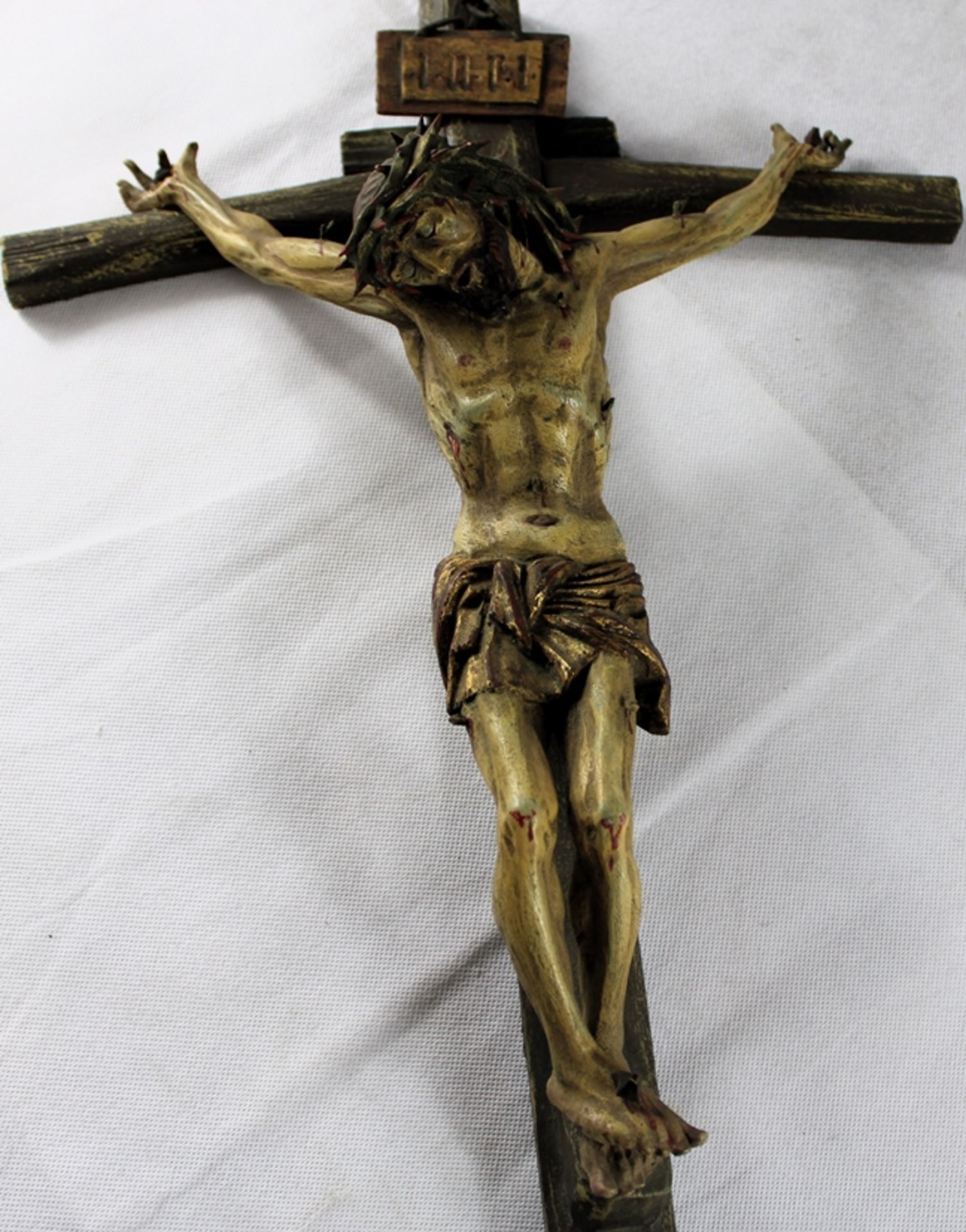 Kruzifix Christus geschnitzt ca. 65 cm - Bild 2 aus 2