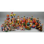 A LARGE COLLECTION OF RUSSIAN DYMKOVO TOYS, hand painted folk art plaster models of people and